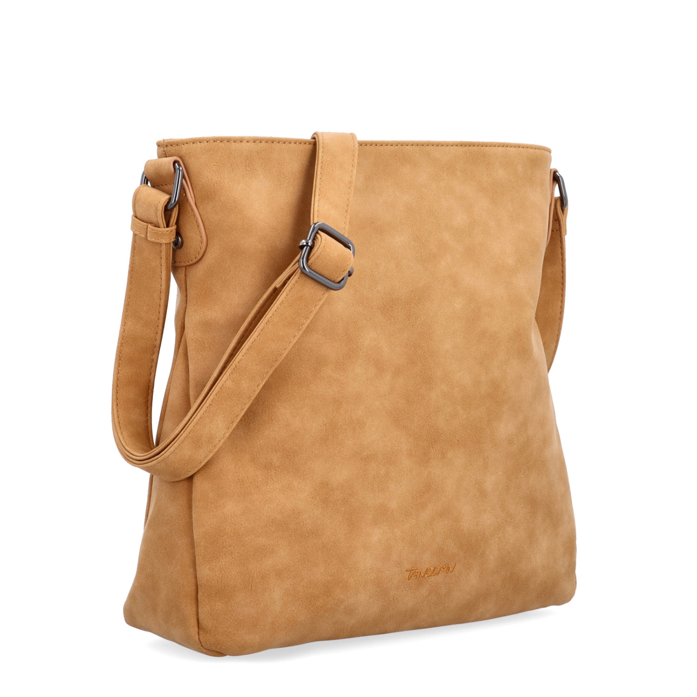 Štýlová crossbody kabelka s čistým dizajnom Tangerin materiál syntetická koža zapínanie na zips farba koňaková veľkosť stredná 1101 CAM