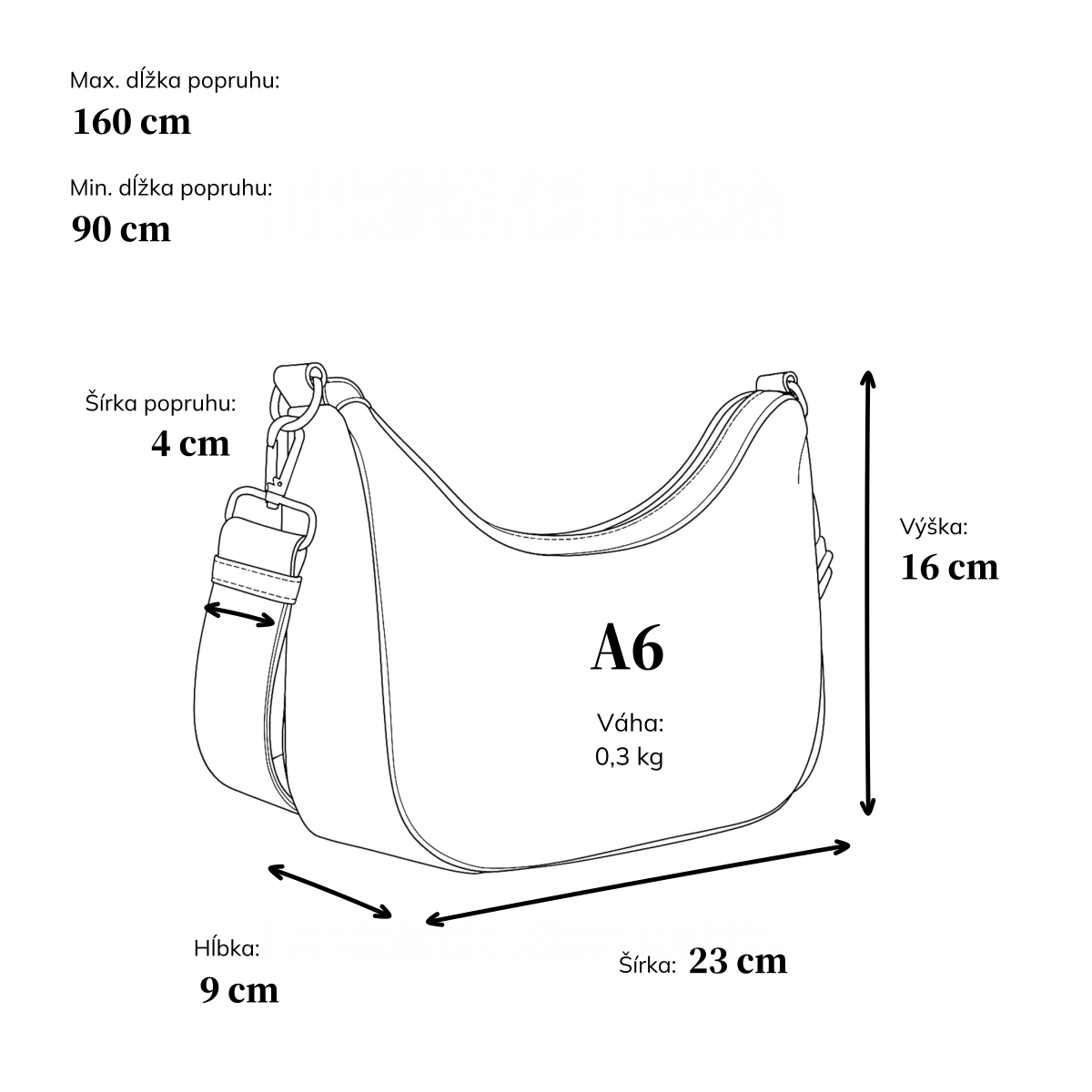 Malá kabelka so zaobleným tvarom Carmelo materiál nylon zapínanie na zips farba čierna veľkosť malá 6602 C Rozmery