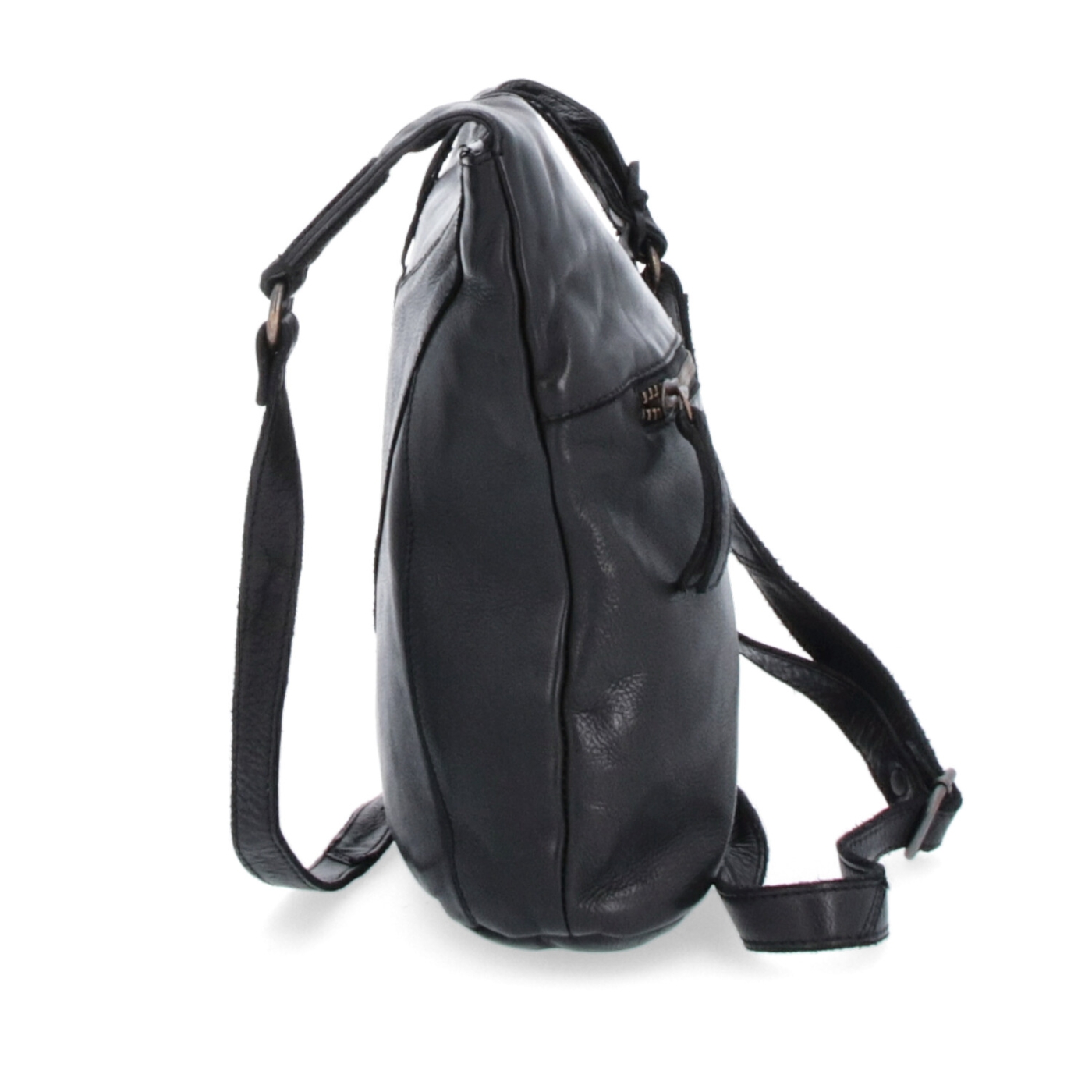 Elegantná kožená crossbody kabelka s vreckami Noelia Bolger materiál kože zapínanie na zips farba čierna veľkosť malá NB 2101 C Zozadu