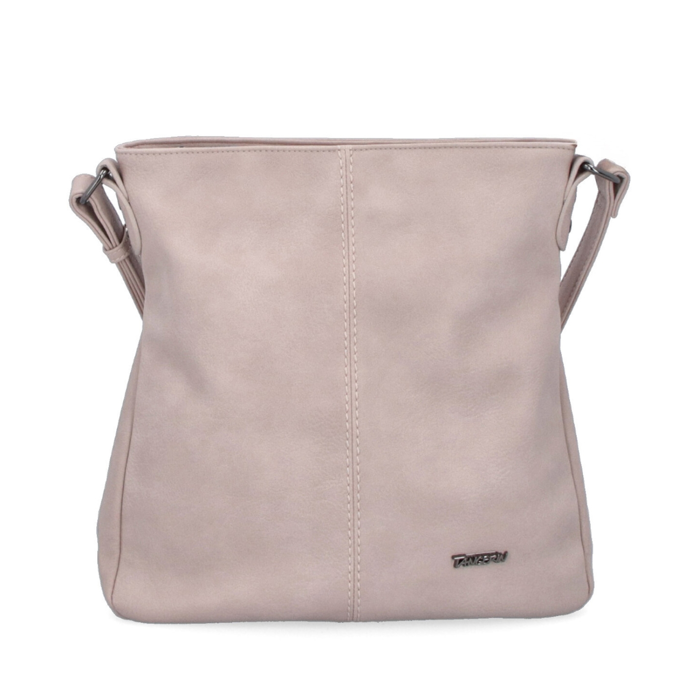 Crossbody kabelka s jednoduchým prešívaním Tangerin materiál syntetická koža zapínanie na zips farba ružová veľkosť stredná 8003 LI Spredu