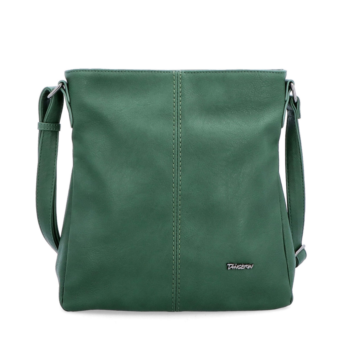 Crossbody kabelka s jednoduchým prešívaním Tangerin materiál syntetická koža zapínanie na zips farba zelená veľkosť stredná 8003 TZE Spredu