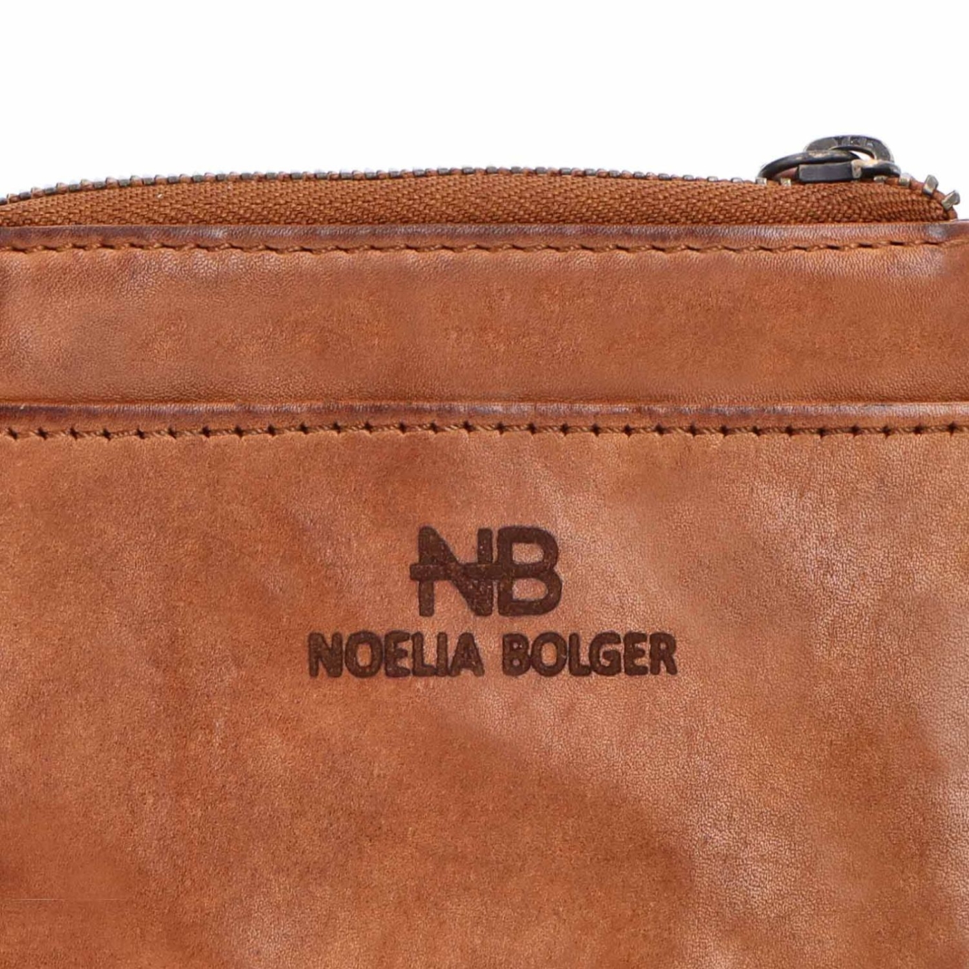 Malá kožená peňaženka z mäkšej kože Noelia Bolger materiál kože zapínanie na cvok farba koňaková veľkosť malá 5131 NB KO Logo