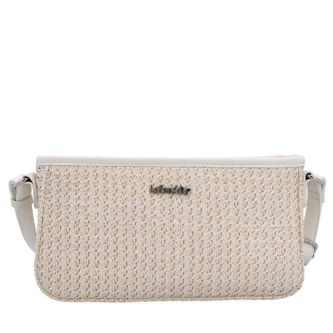 Malá crossbody kabelka v slamenom štýle Le Sands materiál syntetická koža zapínanie na zips farba béžová veľkosť malá 4616 K Spredu