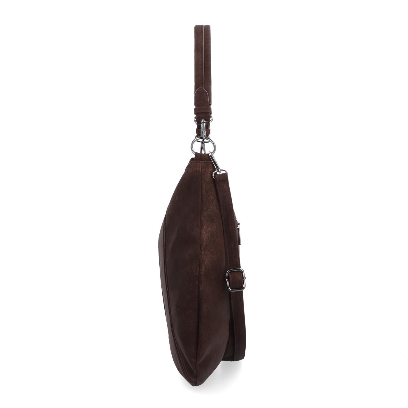 Praktická kabelka cez rameno aj crossbody s prešívaním Carmelo materiál syntetická koža zapínanie na zips farba hnedá veľkosť stredná 4656 H Z boku