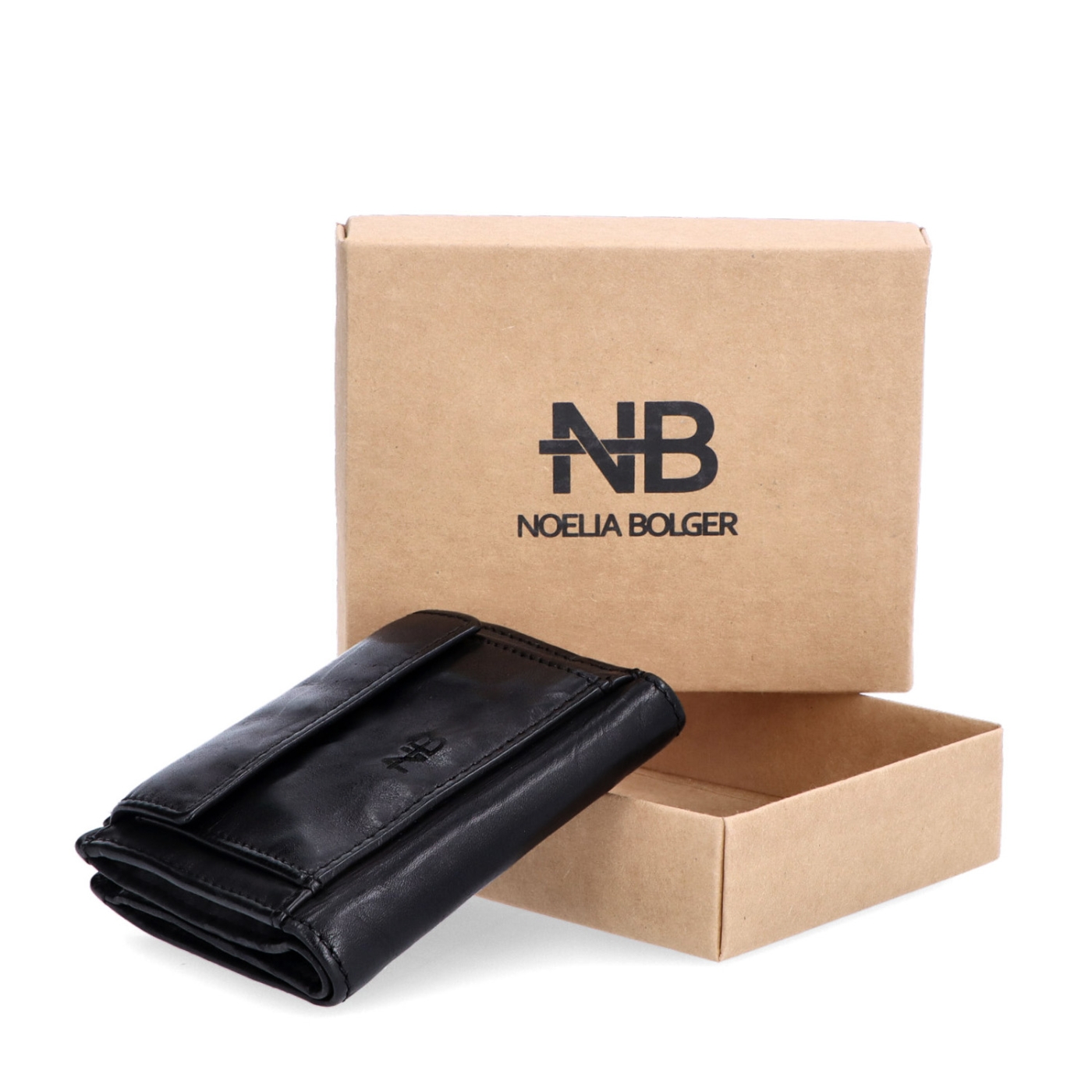 Malá kožená peňaženka s unisex dizajnom Noelia Bolger materiál kože farba čierna veľkosť malá 5133 NB C Krabička