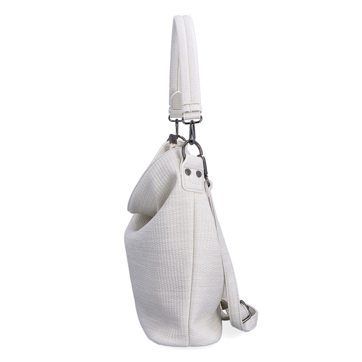 Originálna hobo bag Carmelo materiál syntetická koža zapínanie na zips farba béžová veľkosť stredná 4304 K Z boku