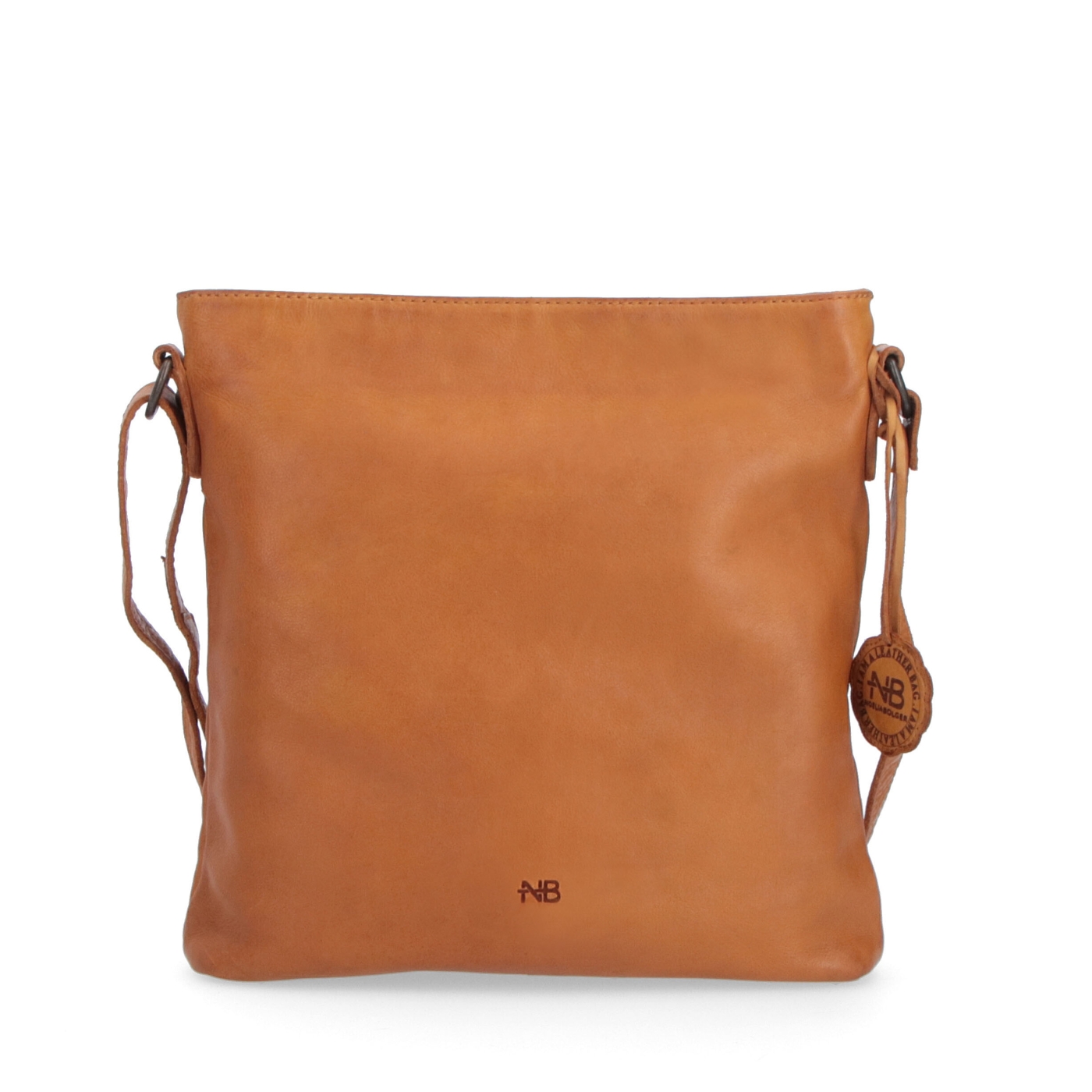 Kožená crossbody kabelka vo vintage štýle Noelia Bolger materiál kože zapínanie na zips farba žltá veľkosť malá NB 2001 ZLU Spredu