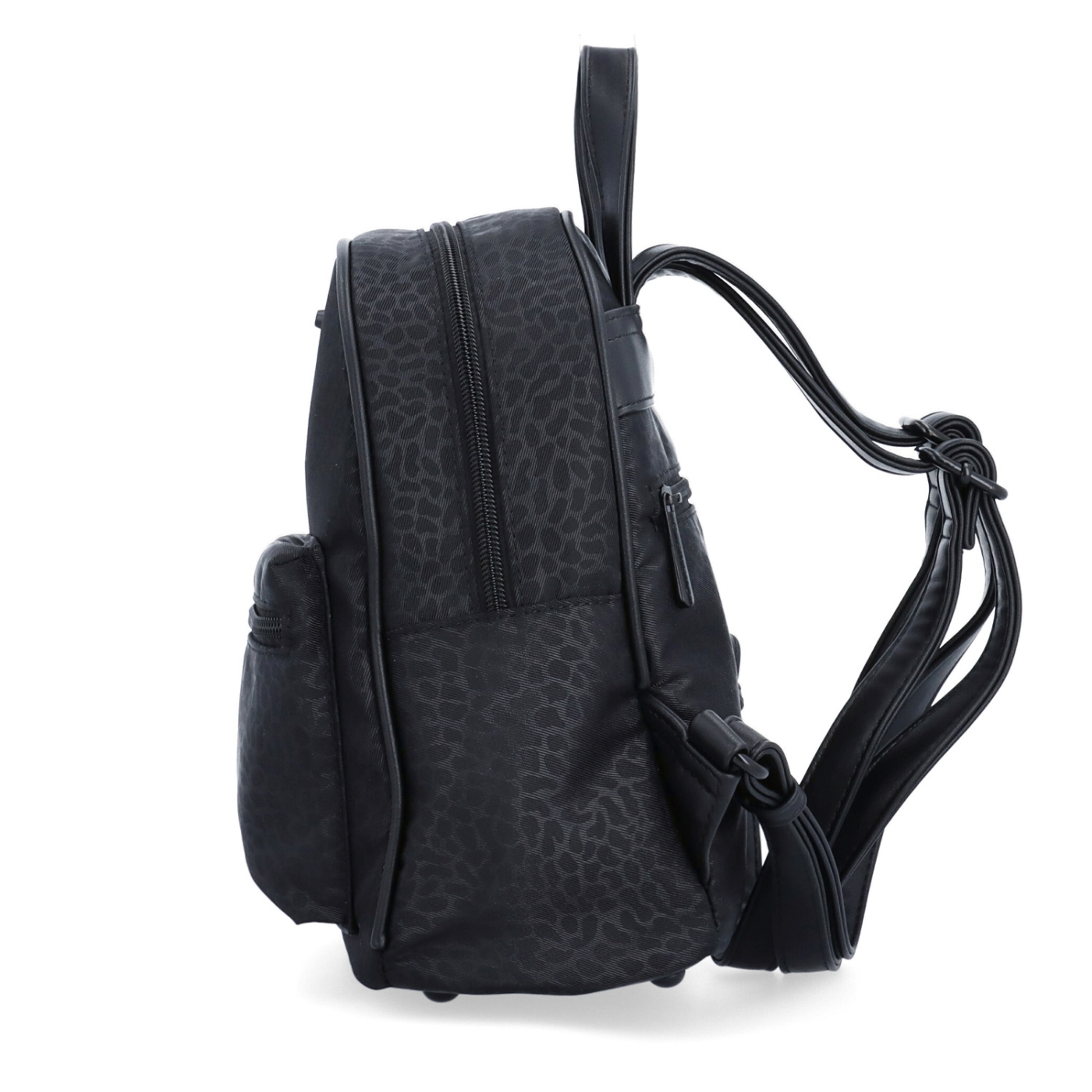 Malý nylonový batoh pre ženy Carmelo materiál nylon zapínanie na zips farba čierna veľkosť malá 6604 C LE Z boku
