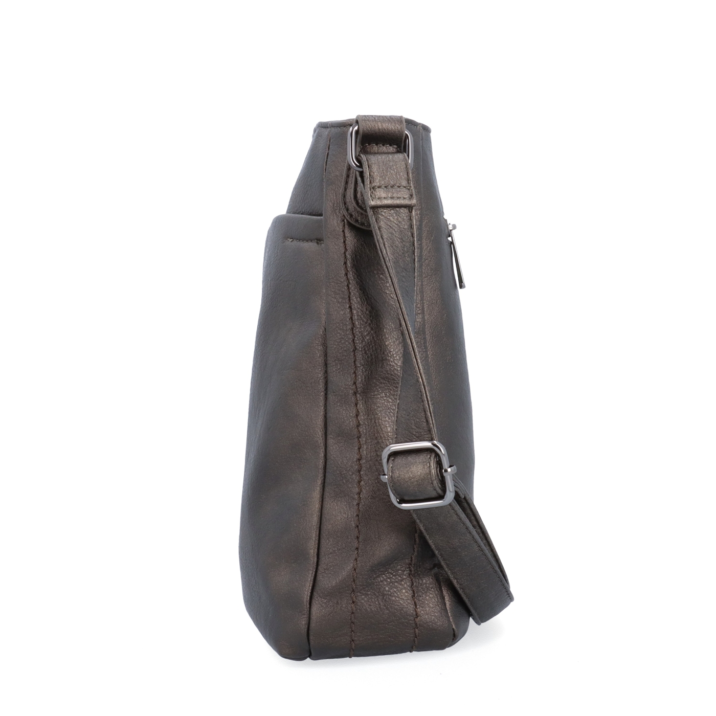 Crossbody kabelka s nastaviteľným popruhom Tangerin materiál syntetická koža zapínanie na zips farba sivá veľkosť stredná 8049 ANT Z boku