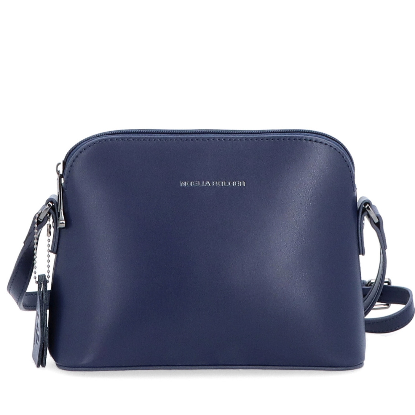 Kožená crossbody kabelka Noelia Bolger Noelia Bolger materiál kože zapínanie na zips farba modrá veľkosť malá NB 0096 TM Spredu
