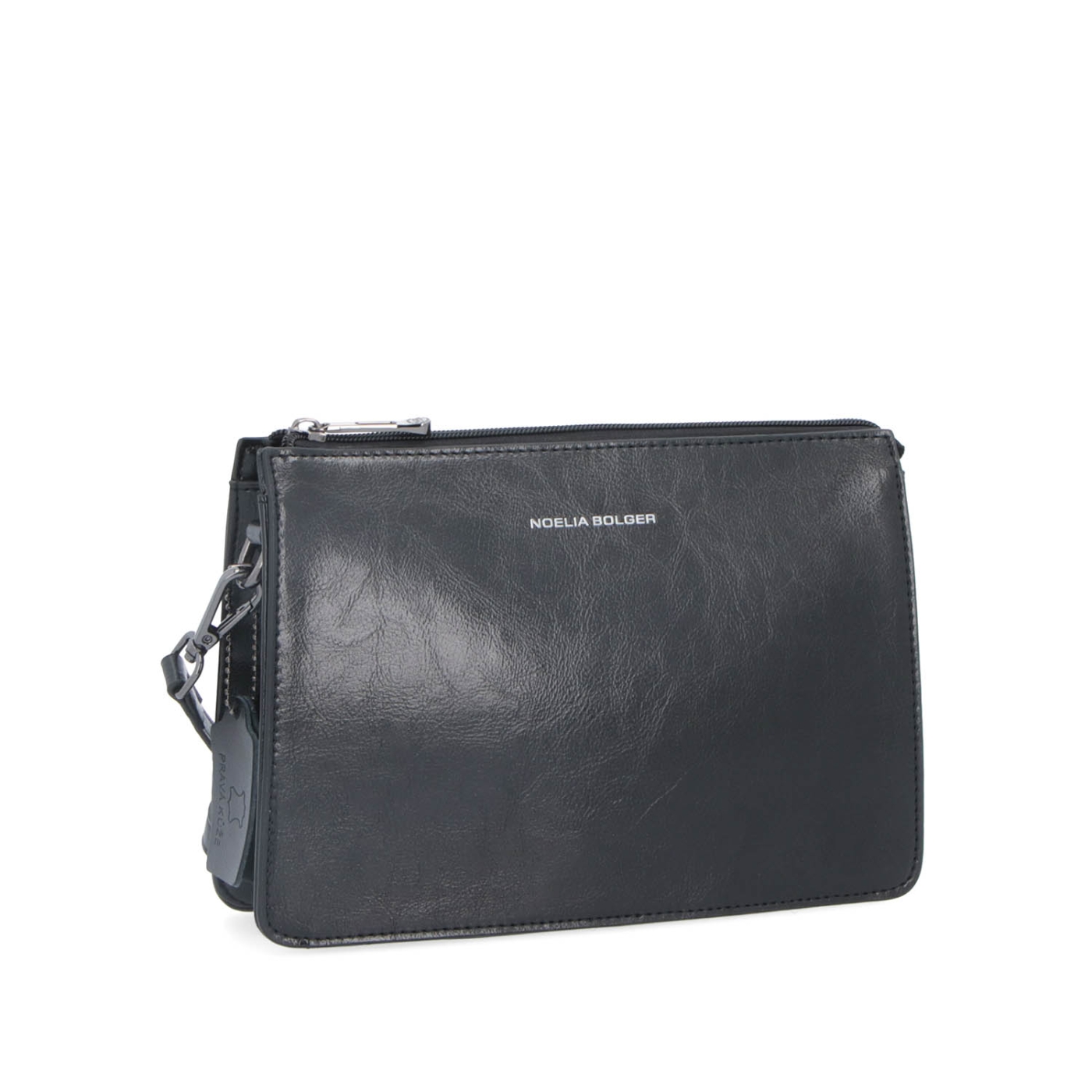Malá kožená crossbody kabelka Noelia Bolger materiál kože zapínanie na zips farba čierna veľkosť malá NB 0046 C