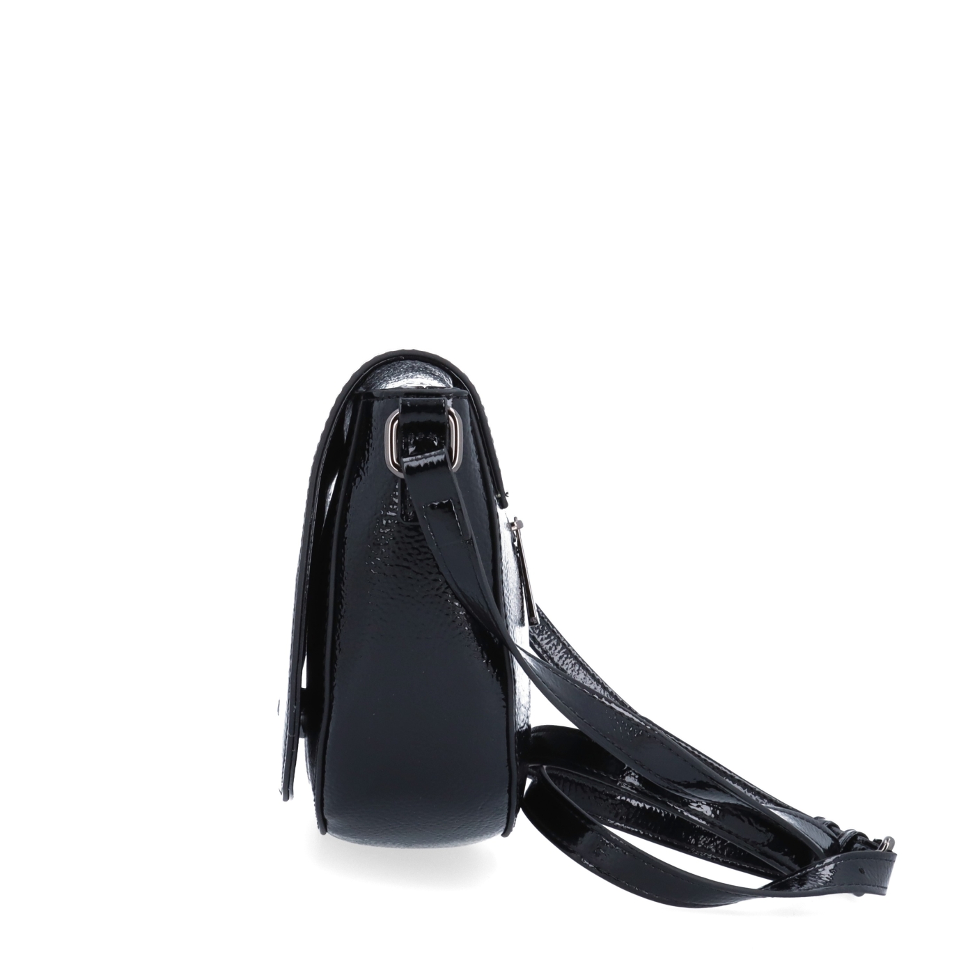 Elegantná crossbody kabelka s chlopňou Le Sands materiál syntetická koža zapínanie s chlopňou farba čierna veľkosť malá 4647 C Z boku
