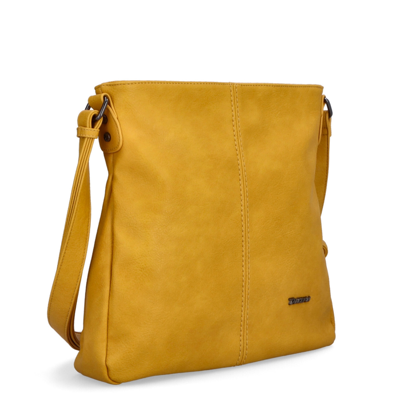 Crossbody kabelka s jednoduchým prešívaním Tangerin materiál syntetická koža zapínanie na zips farba žltá veľkosť stredná 8003 ZLU