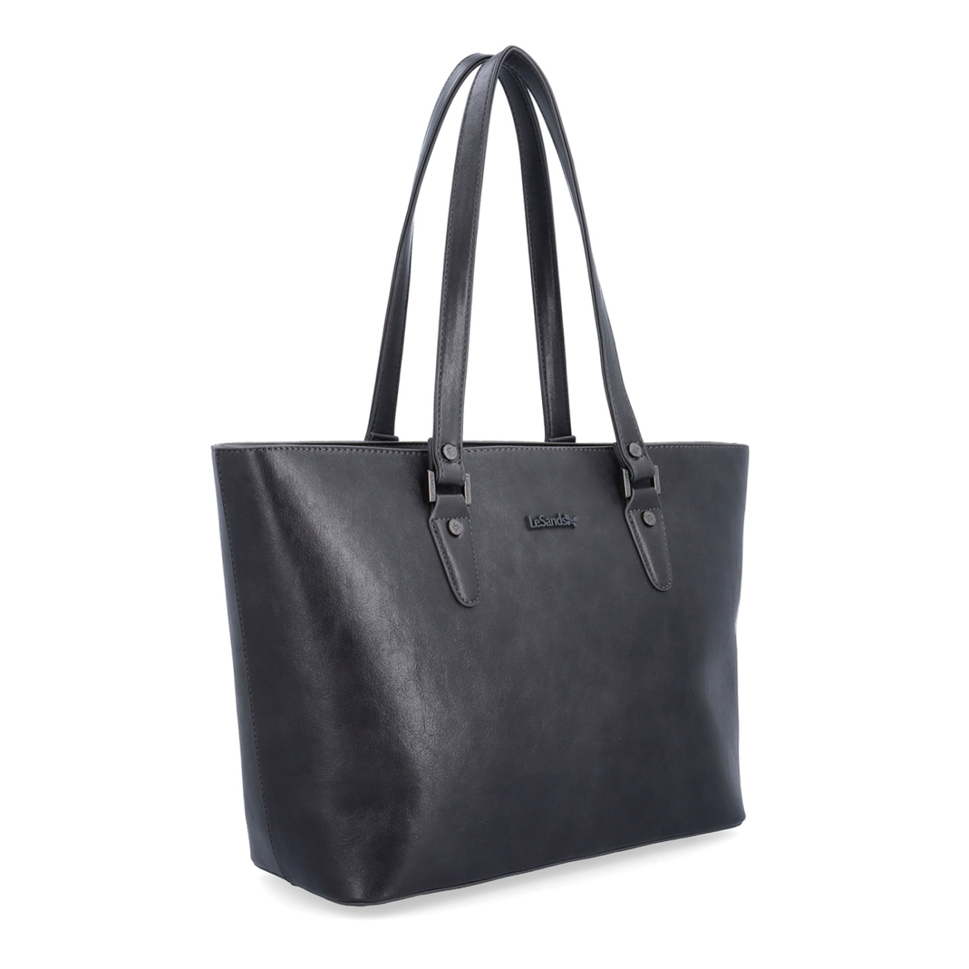 Priestranná shopper kabelka s čistým dizajnom Le Sands materiál syntetická koža zapínanie na zips farba sivá veľkosť veľká 7719 TS