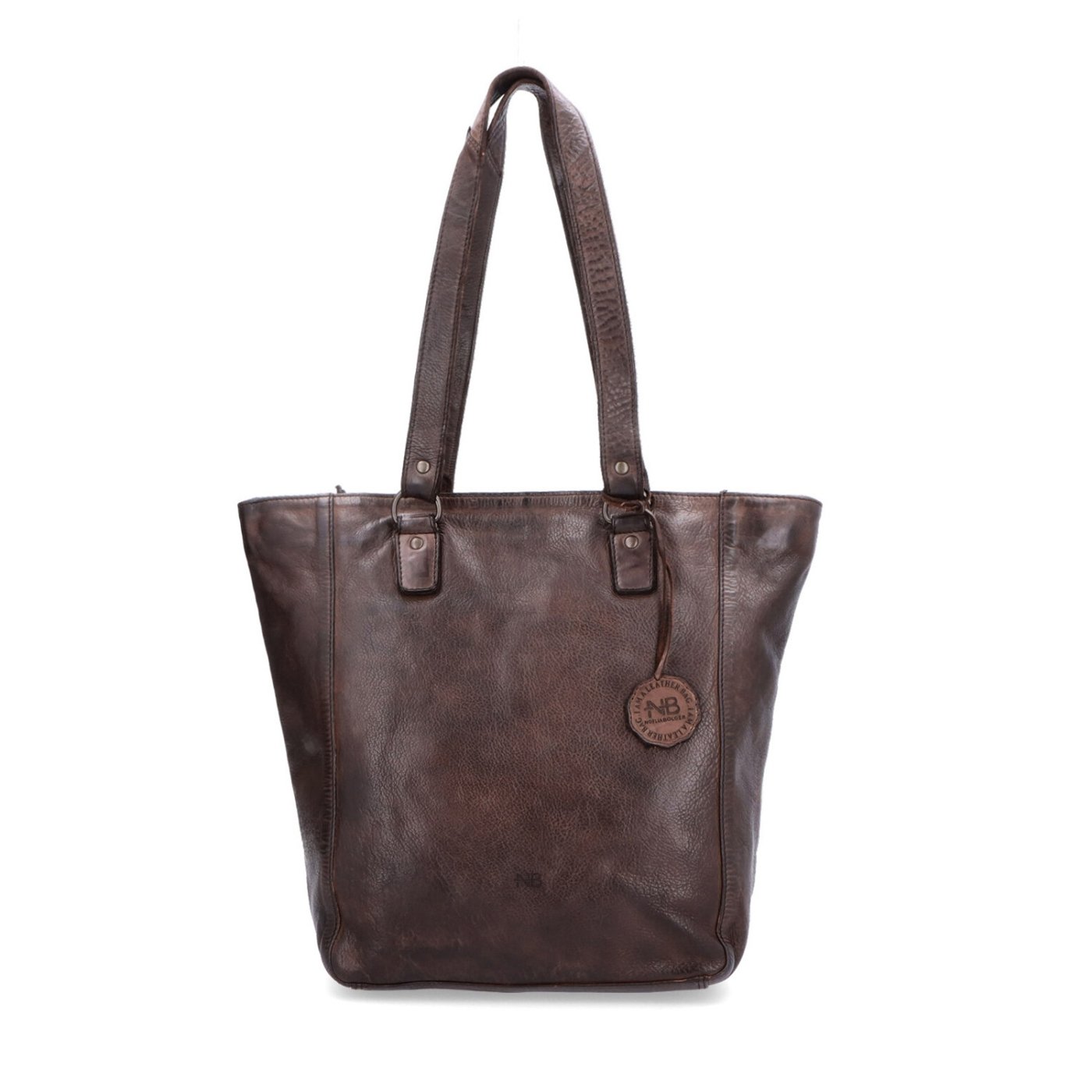 Prémiová kožená shopper kabelka cez rameno Noelia Bolger materiál kože zapínanie na zips farba hnedá veľkosť veľká NB 2021 H Spredu