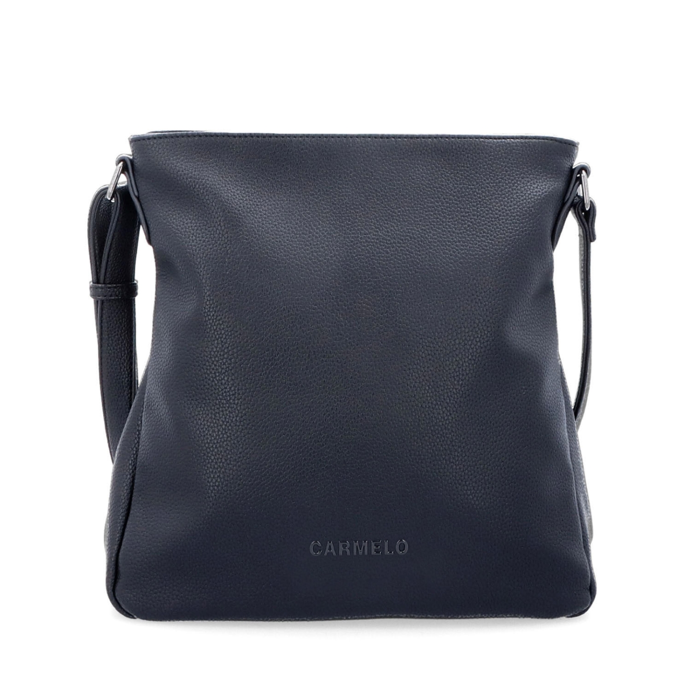 Dizajnová crossbody kabelka Carmelo materiál syntetická koža zapínanie na zips farba čierna veľkosť stredná 4271 C Spredu