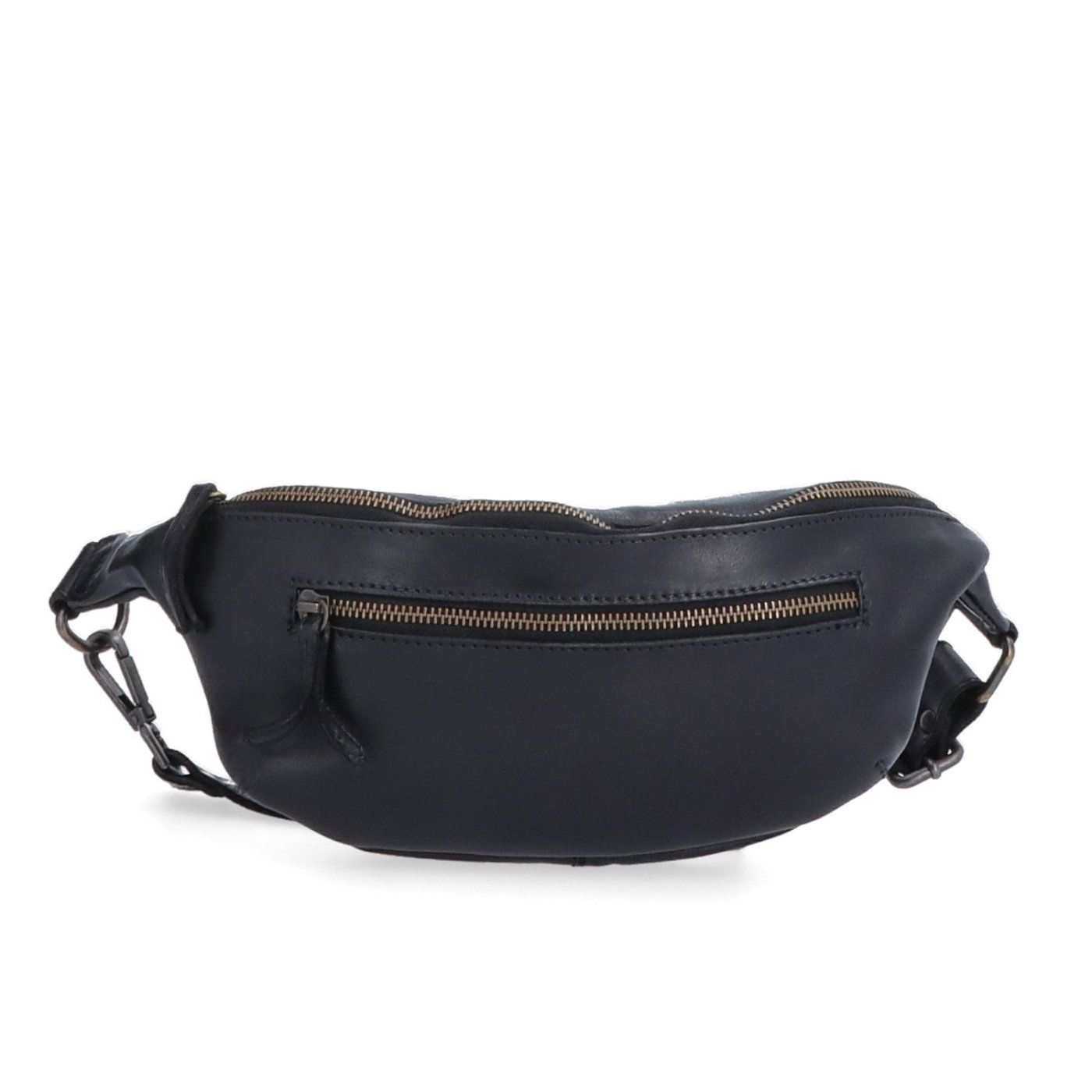 Moderná kožená crossbody ľadvinka Noelia Bolger materiál kože zapínanie na zips farba čierna veľkosť malá NB 2402 C Spredu