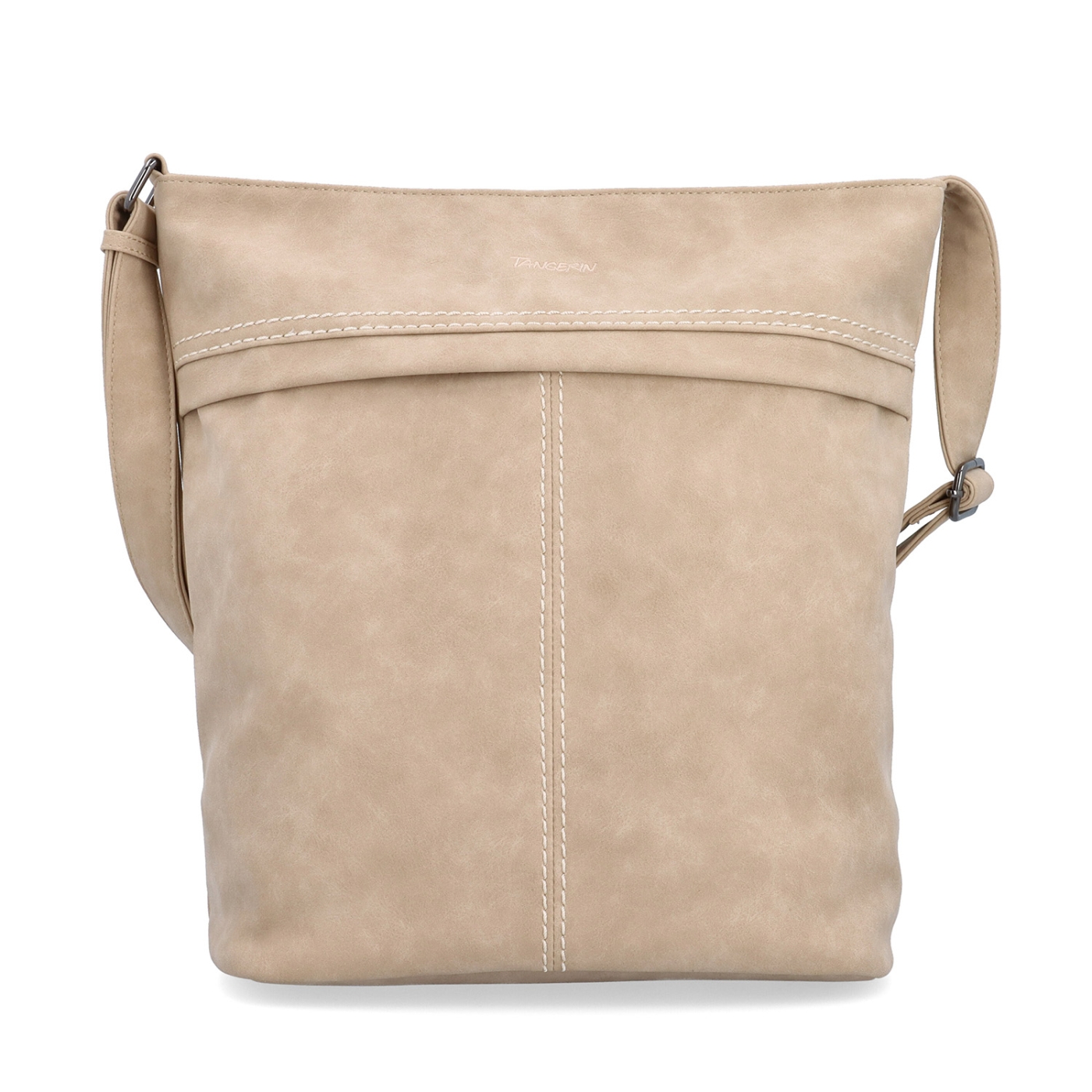 Praktická crossbody taška zo syntetického materiálu Tangerin materiál syntetická koža zapínanie na zips farba béžová veľkosť veľká 1108 BE Spredu