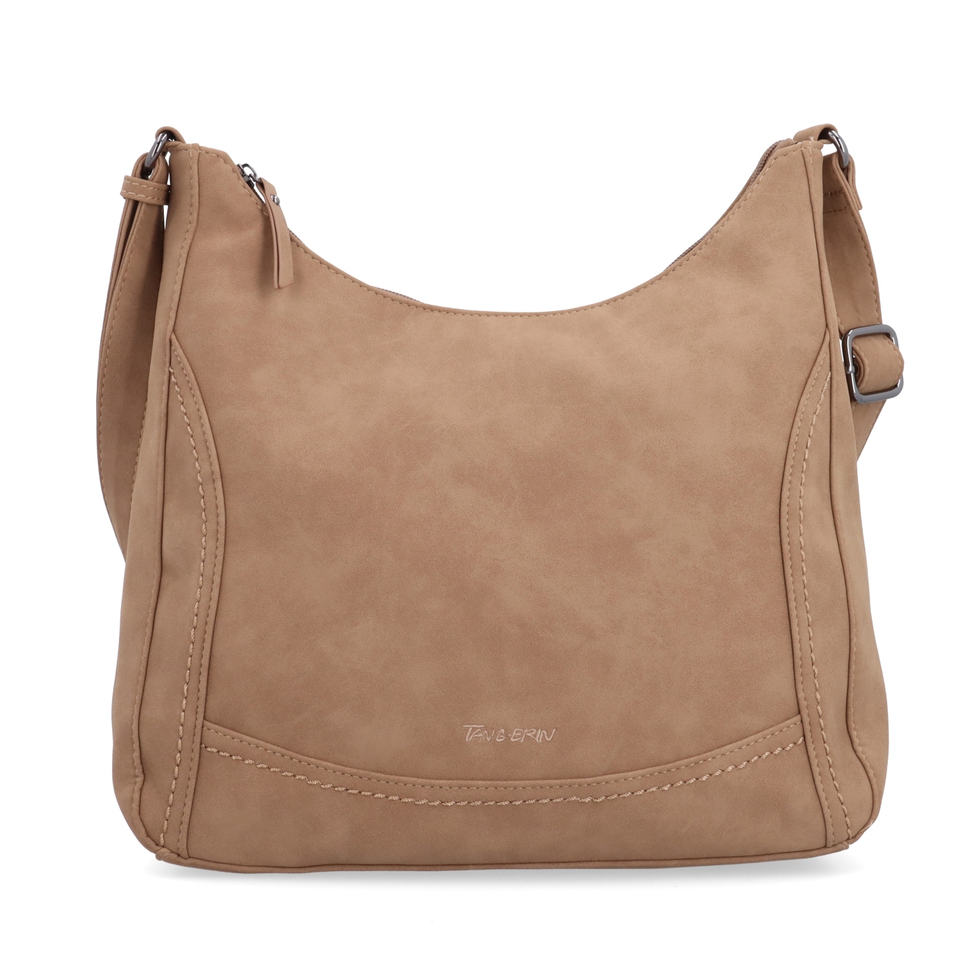 Crossbody syntetická kabelka s prešívaním Tangerin materiál syntetická koža zapínanie na zips farba béžová veľkosť stredná 1104 MO Spredu