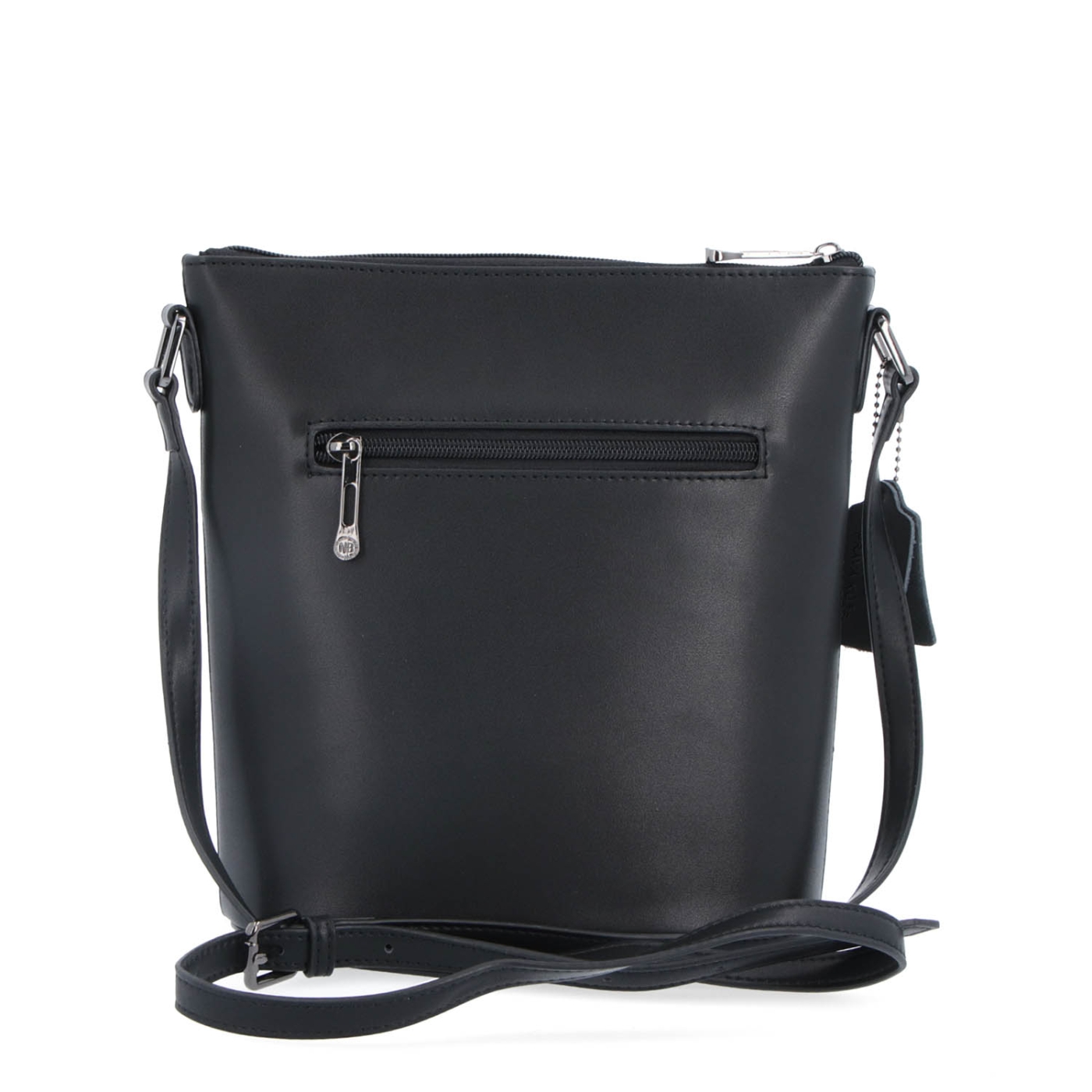 Crossbody z pravej kože Noelia Bolger materiál kože zapínanie na zips farba čierna veľkosť malá NB 0052 C Zozadu