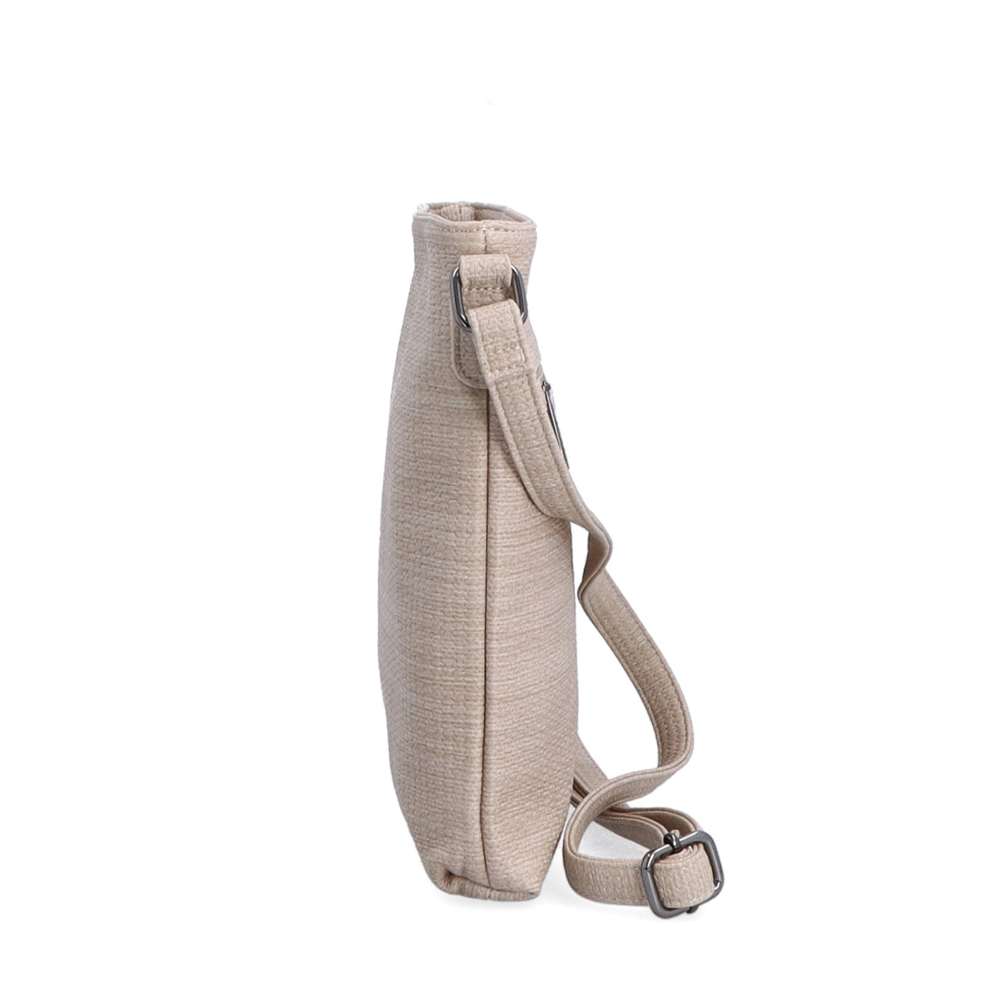 Malá slamená crossbody kabelka Carmelo materiál syntetická koža zapínanie na zips farba béžová veľkosť malá 4308 BE Z boku