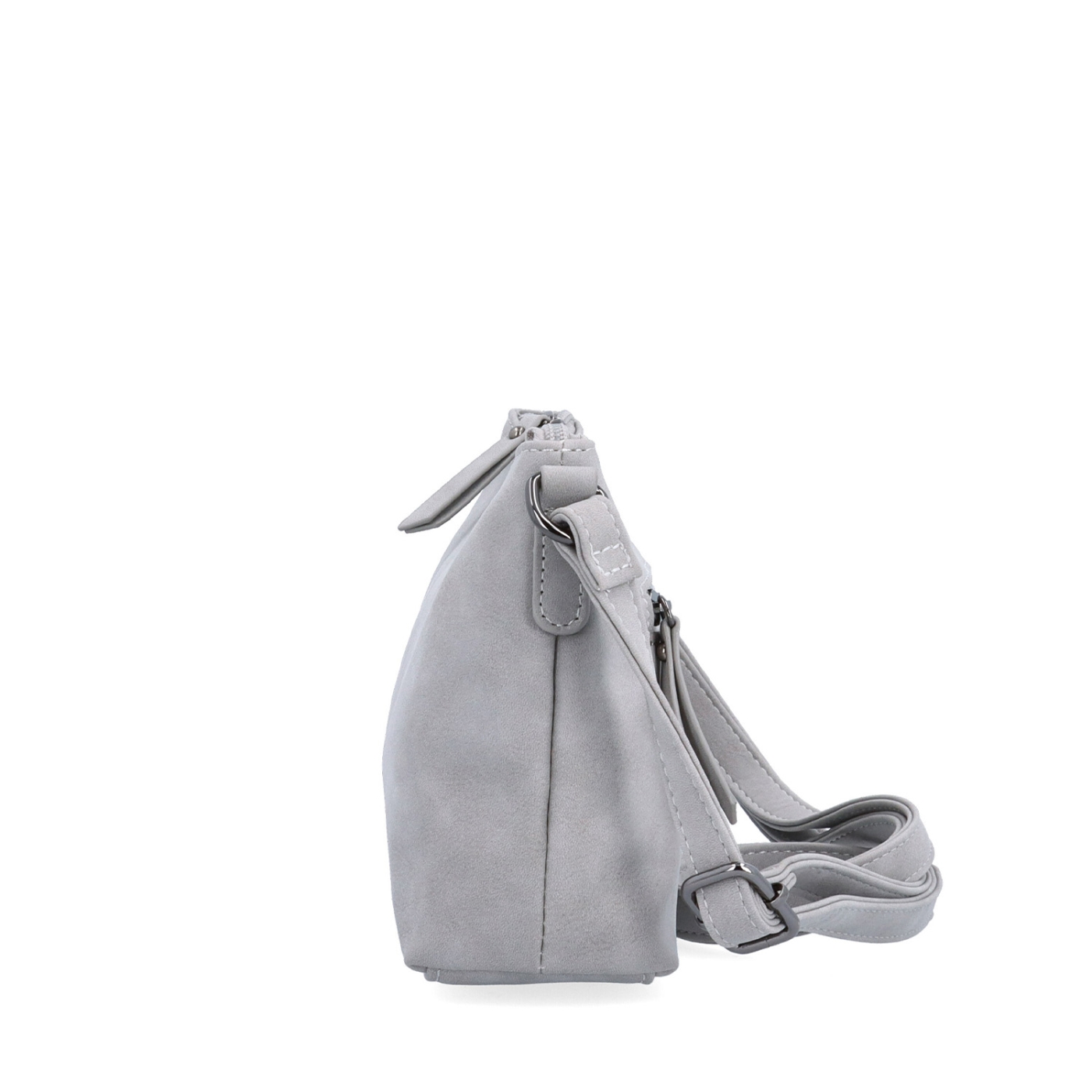 Malá elegantná crossbody kabelka Tangerin materiál syntetická koža zapínanie na zips farba sivá veľkosť malá 1109 SS Z boku