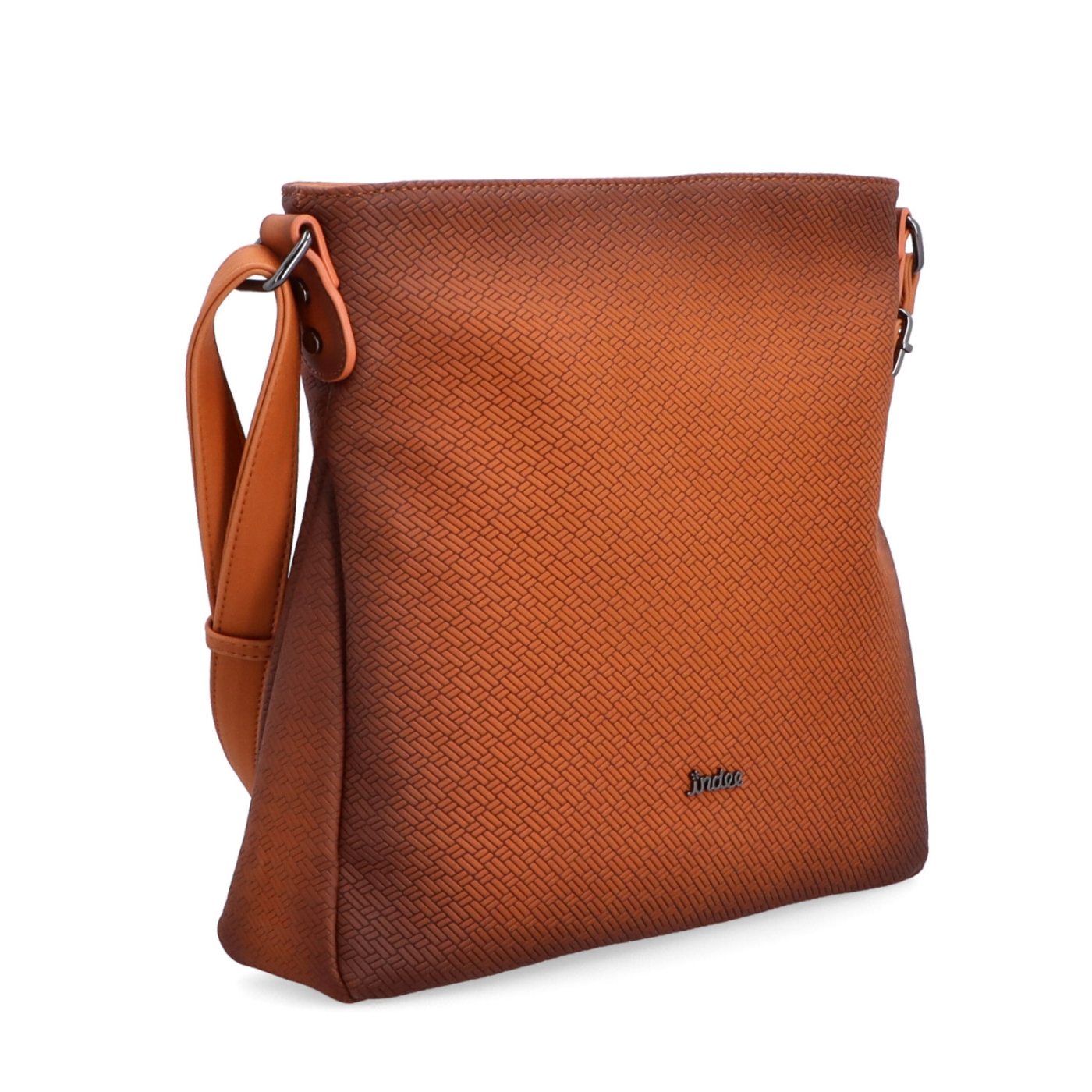 Stredná jednoduchá crossbody kabelka Indee materiál syntetická koža zapínanie na zips farba oranžová veľkosť stredná 6317 O