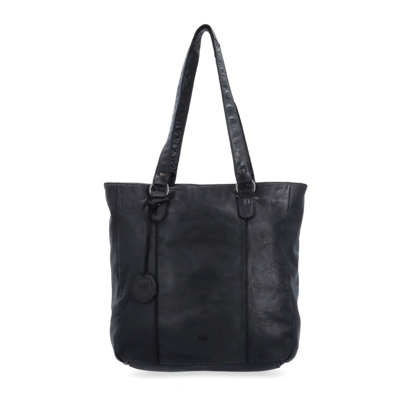 Prešívaná kožená shopper kabelka cez rameno Noelia Bolger materiál kože zapínanie na zips farba čierna veľkosť stredná NB 2062 C Spredu
