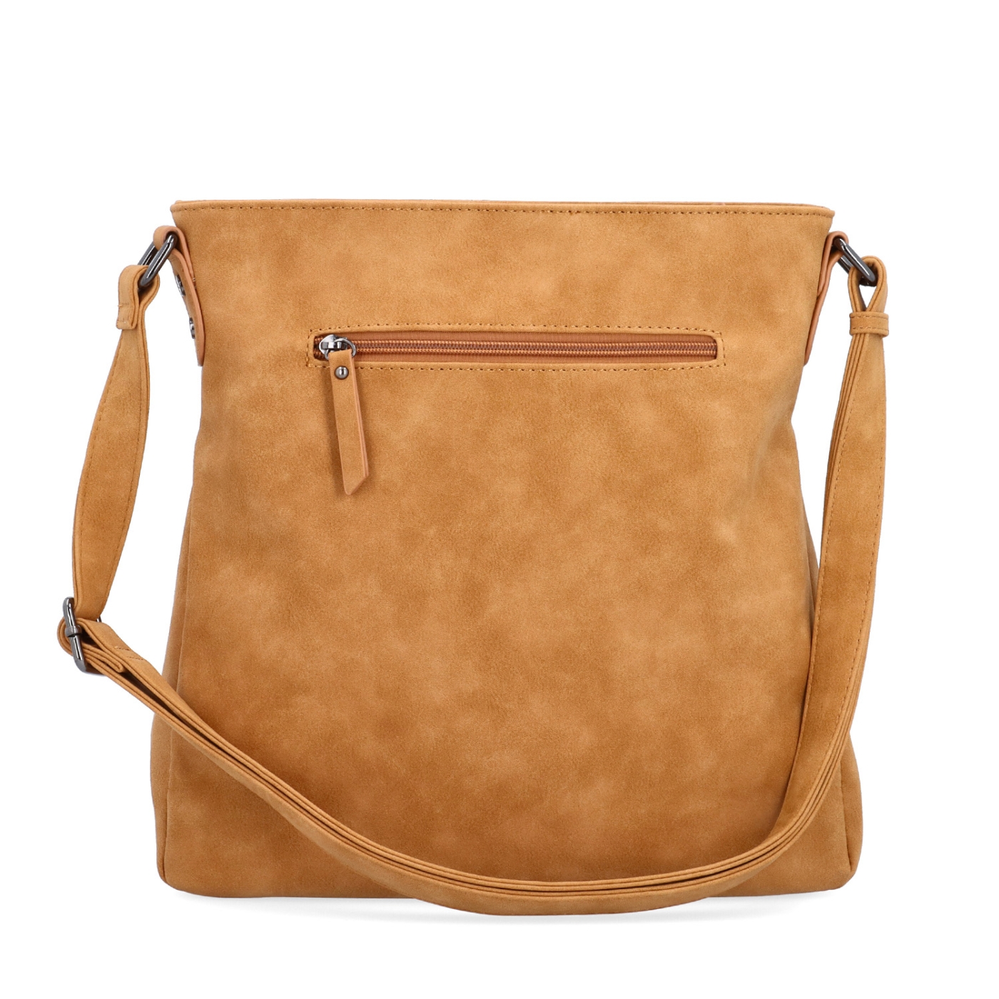 Crossbody kableka s originálnym dizajnom Tangerin materiál syntetická koža zapínanie na zips farba koňaková veľkosť stredná 1118 CAM Zozadu