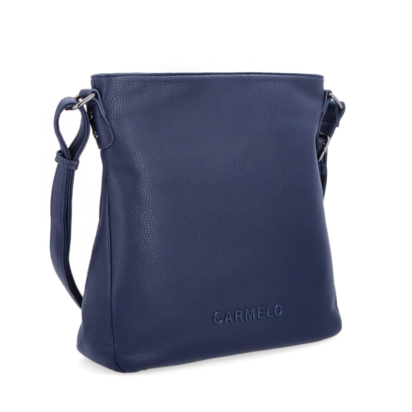 Dizajnová crossbody kabelka Carmelo materiál syntetická koža zapínanie na zips farba modrá veľkosť stredná 4271 TM