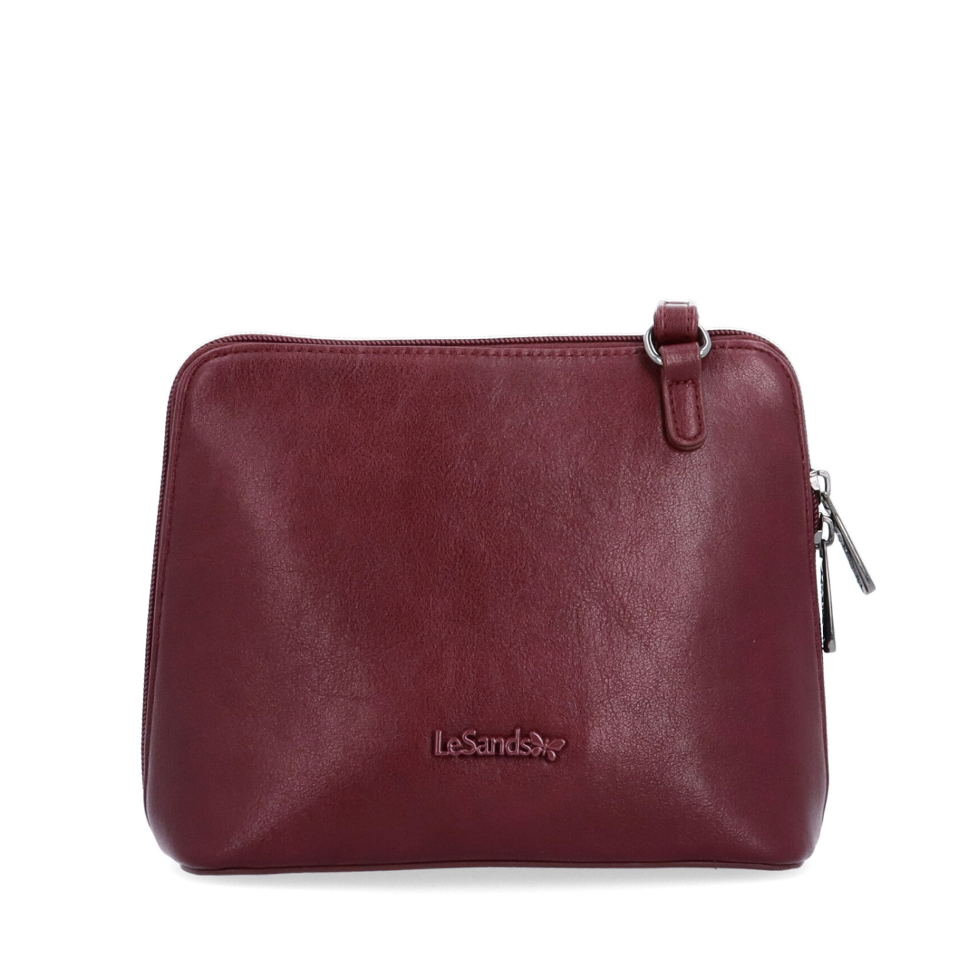 Praktická crossbody kabelka s deleným vnútrom Le Sands materiál syntetická koža zapínanie na zips farba vínová veľkosť malá 7723 BO Spredu