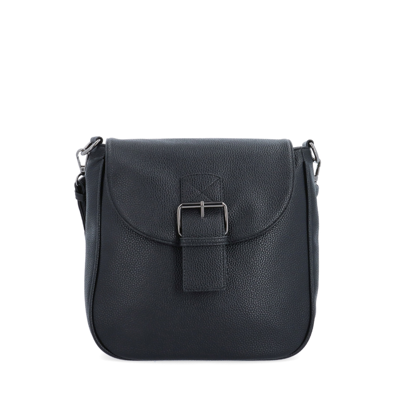 Syntetická crossbody kabelka s výraznou sponou Carmelo materiál syntetická koža zapínanie s chlopňou farba čierna veľkosť stredná 4363 C Spredu