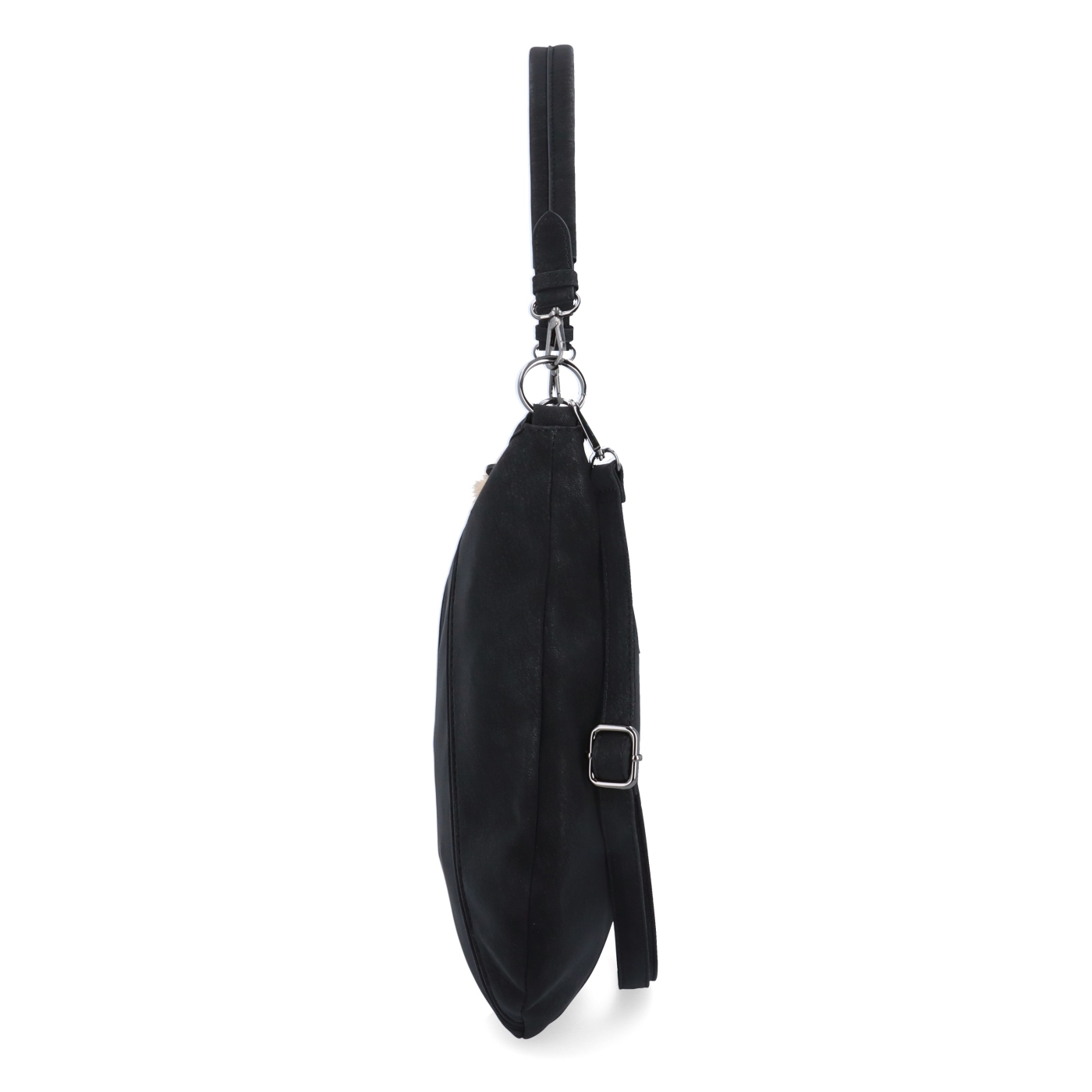 Praktická kabelka cez rameno aj crossbody s prešívaním Carmelo materiál syntetická koža zapínanie na zips farba čierna veľkosť stredná 4656 C Z boku