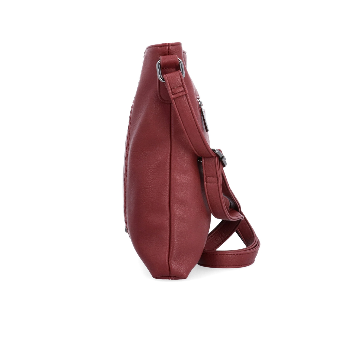 Malá športová crossbody kabelka Tangerin materiál syntetická koža zapínanie na zips farba vínová veľkosť malá 8011 BO Z boku