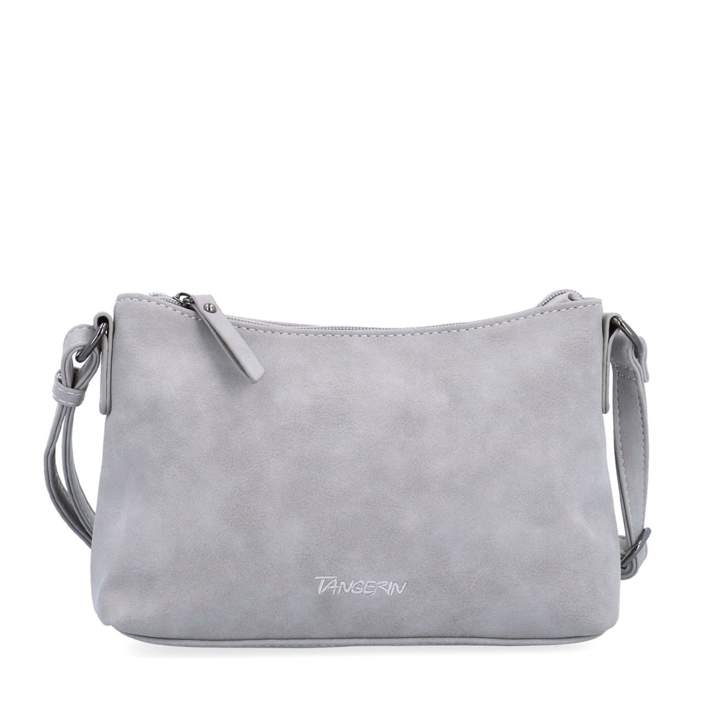 Malá elegantná crossbody kabelka Tangerin materiál syntetická koža zapínanie na zips farba sivá veľkosť malá 1109 SS Spredu