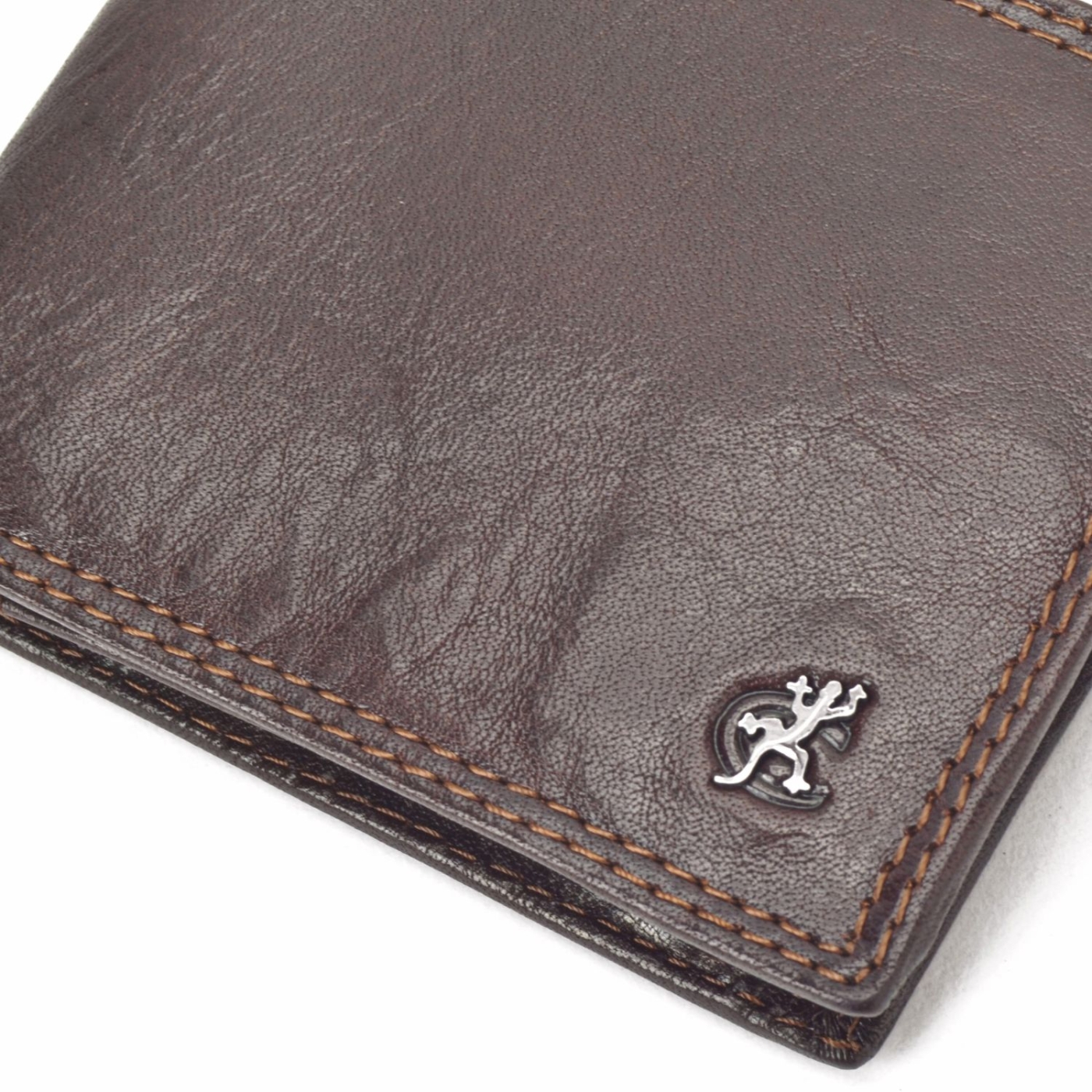 Kožená peňaženka na šírku Cosset materiál kože zapínanie Bez zapínania farba hnedá veľkosť malá 4503 Komodo H Logo