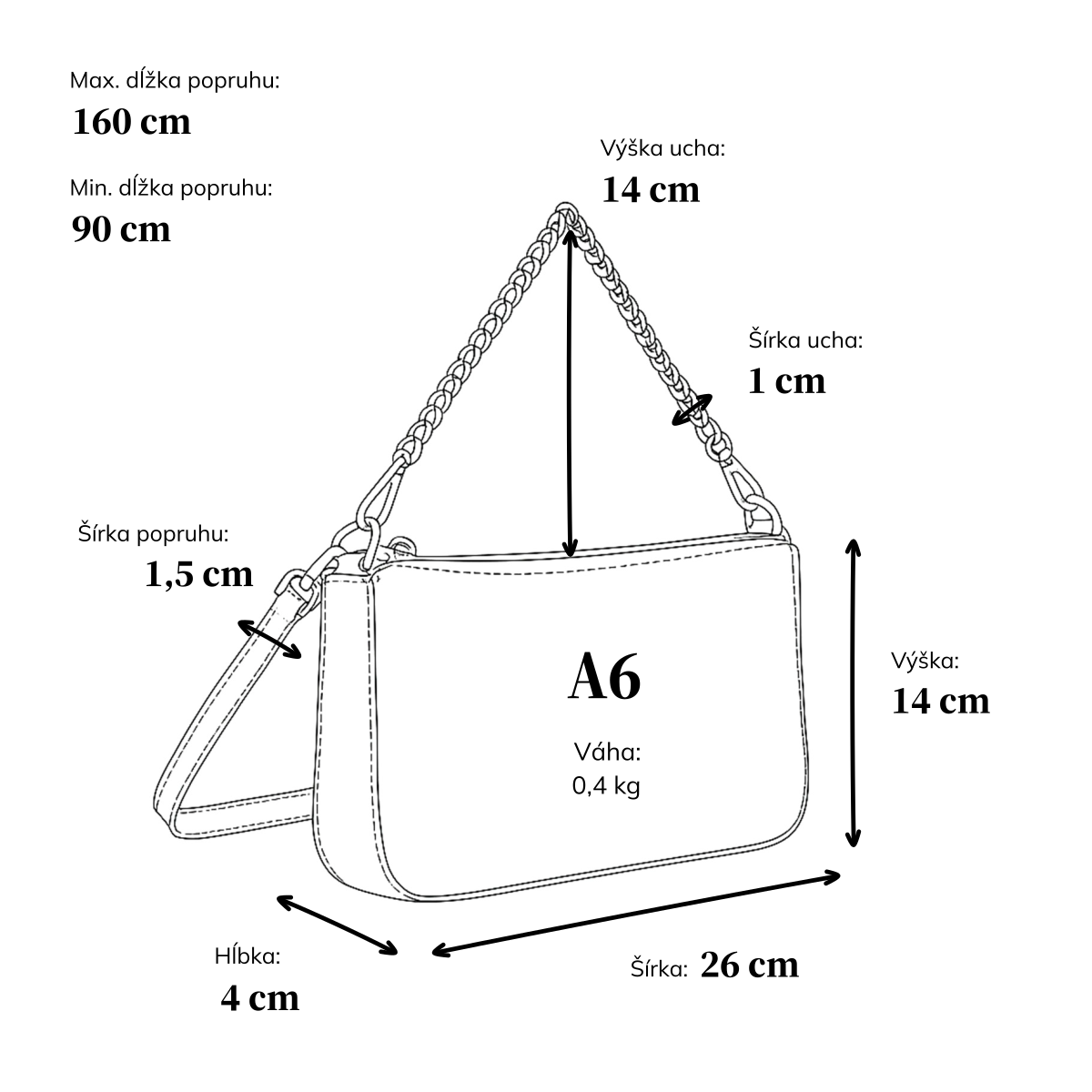 Malá crossbody kabelka s odnímateľnou retiazkou Le Sands materiál syntetická koža zapínanie na zips farba sivá veľkosť malá 4610 ANT Rozmery