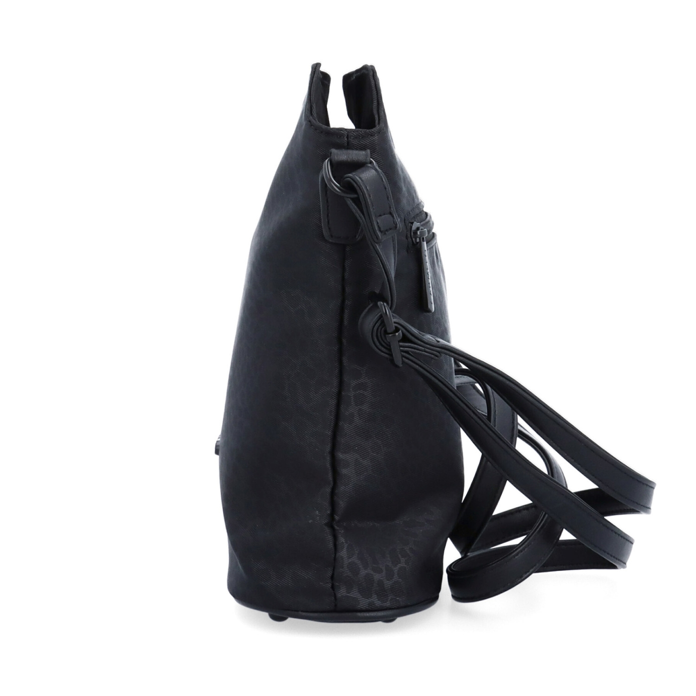 Praktická crossbody kabelka s extra vreckom Carmelo materiál nylon zapínanie na zips farba čierna veľkosť malá 6607 C LE Z boku