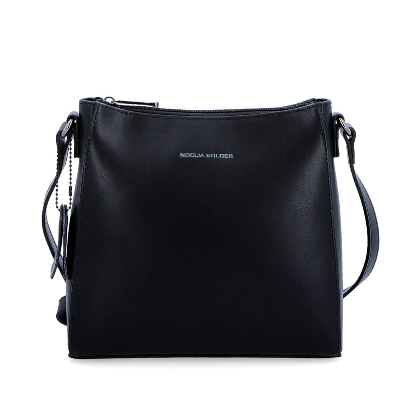 Kožená kabelka crossbody Noelia Bolger Noelia Bolger materiál kože zapínanie na zips farba čierna veľkosť malá NB 0097 C Spredu