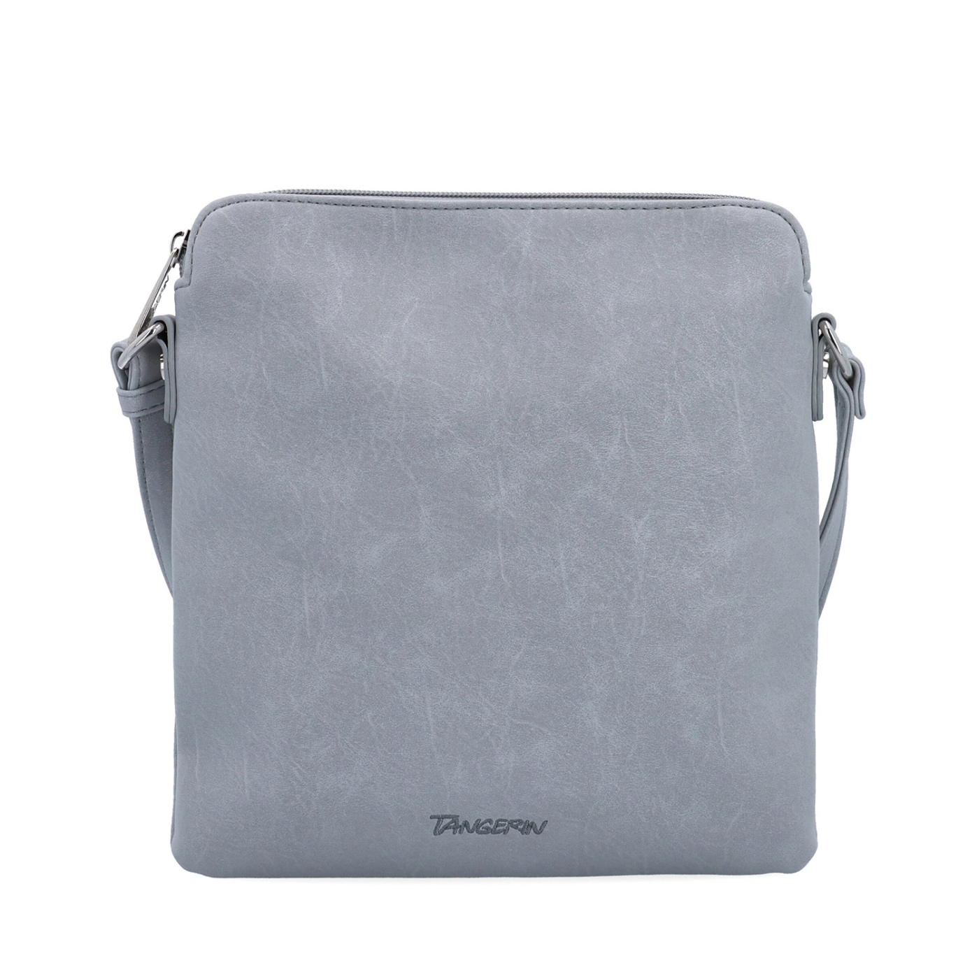 Menšia crossbody kabelka z hebkého materiálu Tangerin materiál syntetická koža zapínanie na zips farba sivá veľkosť malá 7017 SS Spredu