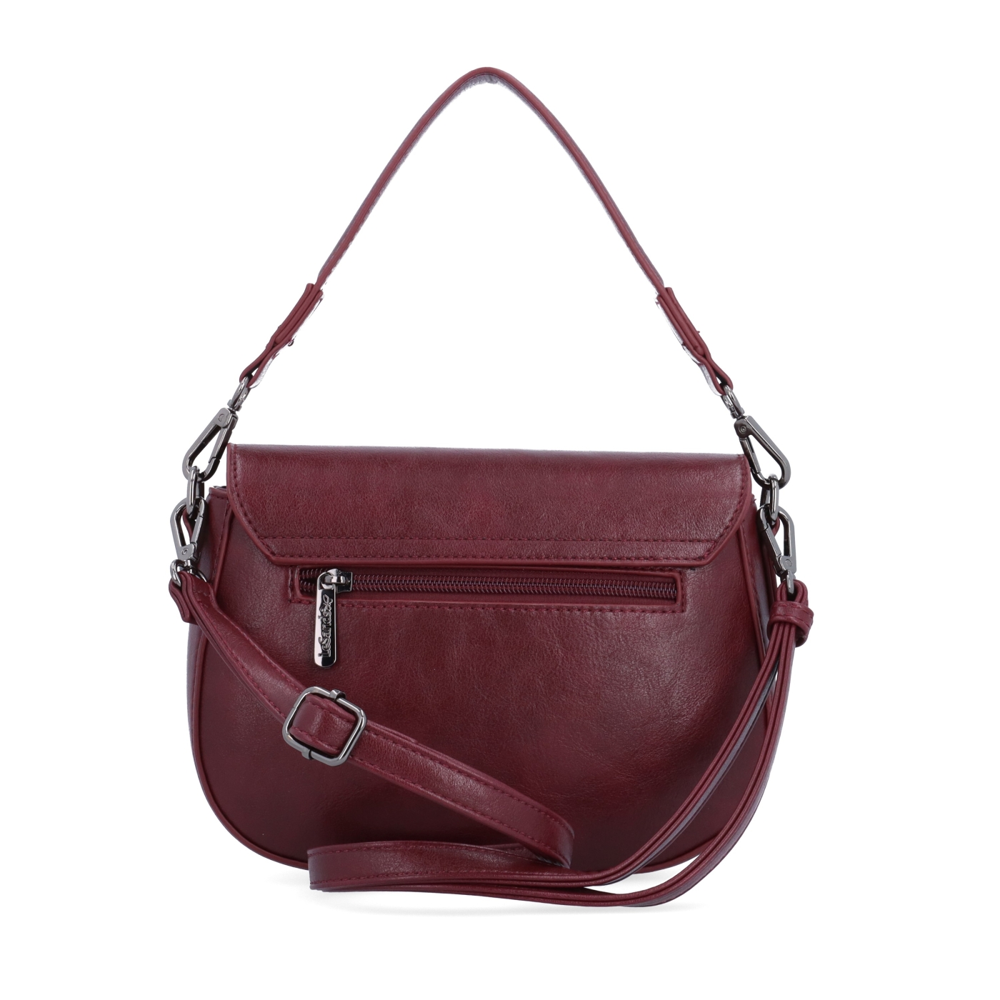 Štýlová crossbody kabelka s chlopňou Le Sands materiál syntetická koža zapínanie s chlopňou farba vínová veľkosť malá 7730 BO Zozadu