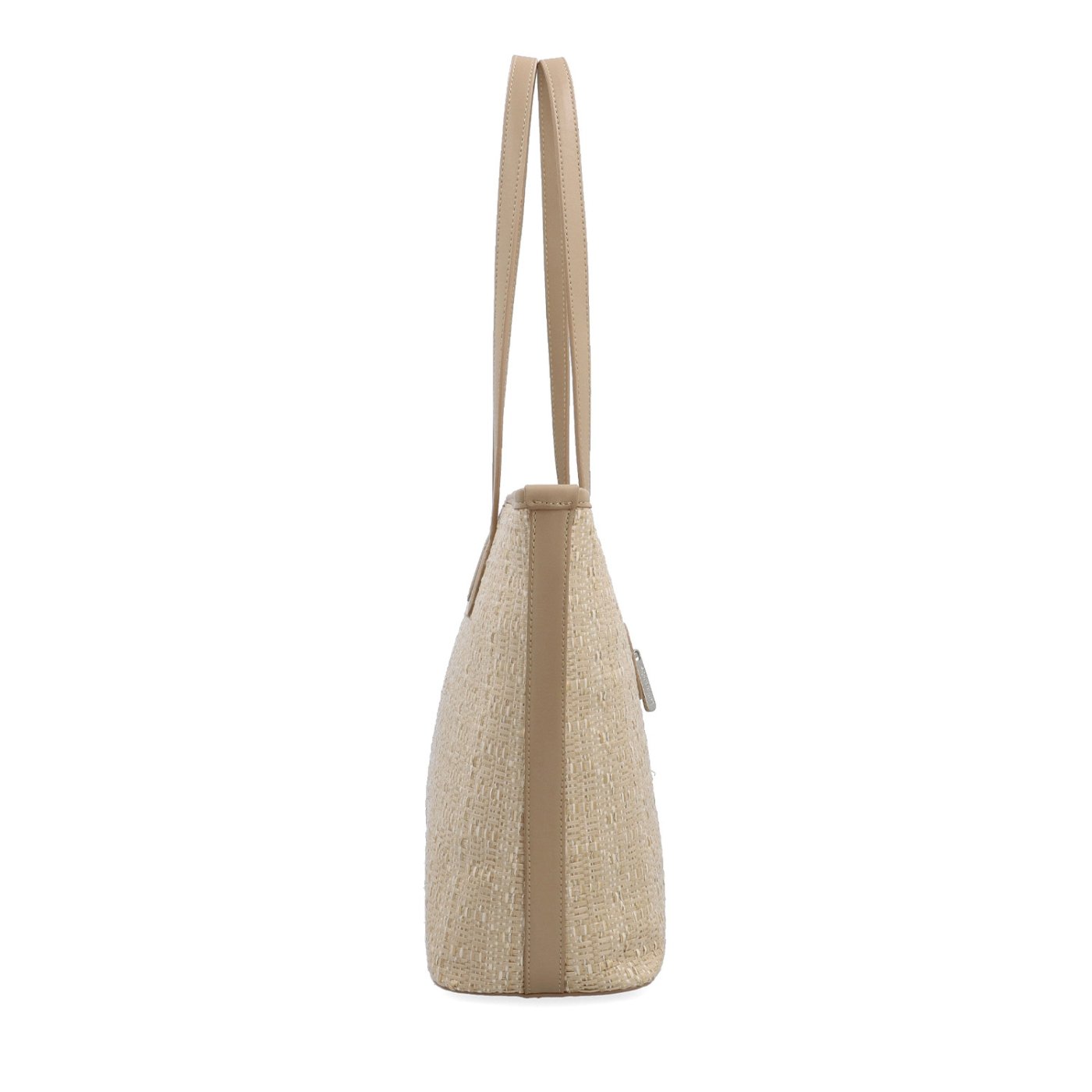 Ľahká shopper kabelka v slamenom štýle Le Sands materiál syntetická koža zapínanie na zips farba béžová veľkosť veľká 4617 BE Z boku