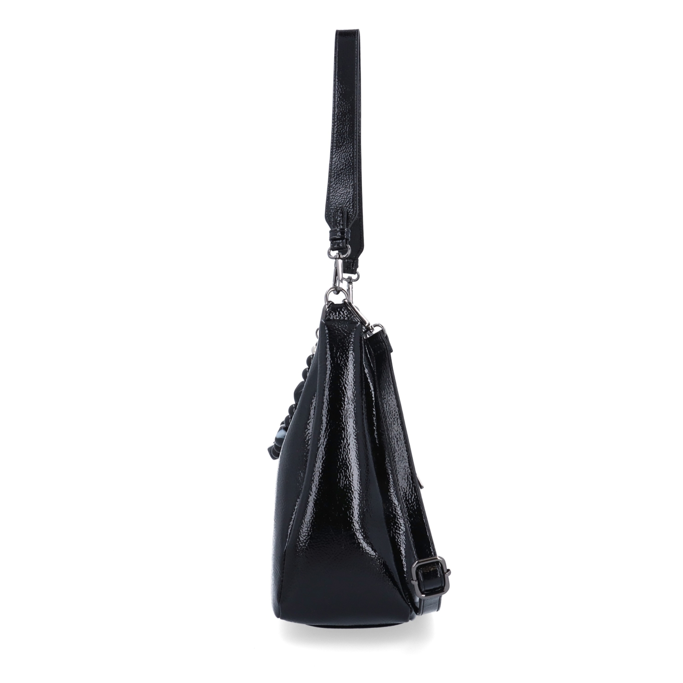 Kabelka cez rameno aj crossbody s odnímateľnými popruhmi Le Sands materiál syntetická koža zapínanie na zips farba čierna veľkosť stredná 4637 C Z boku