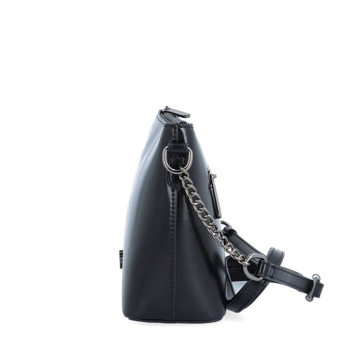 Elegantná crossbody kabelka s s reťazou Le Sands materiál syntetická koža zapínanie na zips farba čierna veľkosť malá 4379 C Z boku