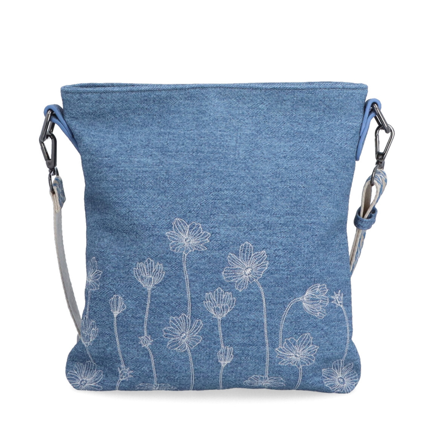 crossbody kabelka s motívom a odnímateľným popruhom Indee materiál syntetická koža zapínanie na zips farba modrá veľkosť malá 6335 M Spredu