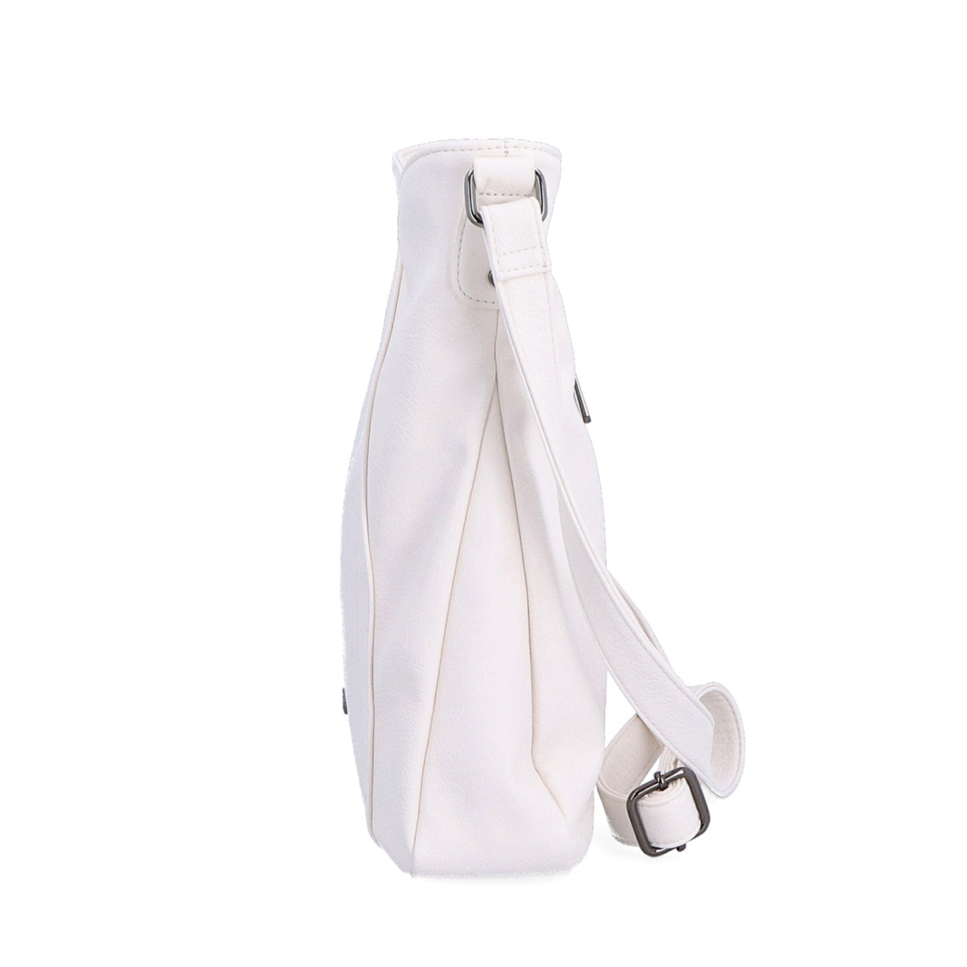 Asymetrická crossbody kabelka s prešívaním Tangerin materiál syntetická koža zapínanie na zips farba béžová veľkosť stredná 8023 K Z boku