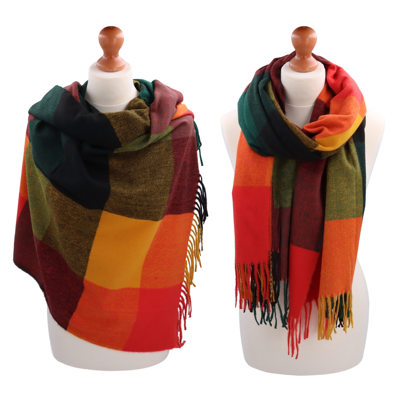 Príjemný šál s károvaným vzorom Noelia Bolger materiál Polyester s prímesou vlny farba multicolor KZ002 - 02