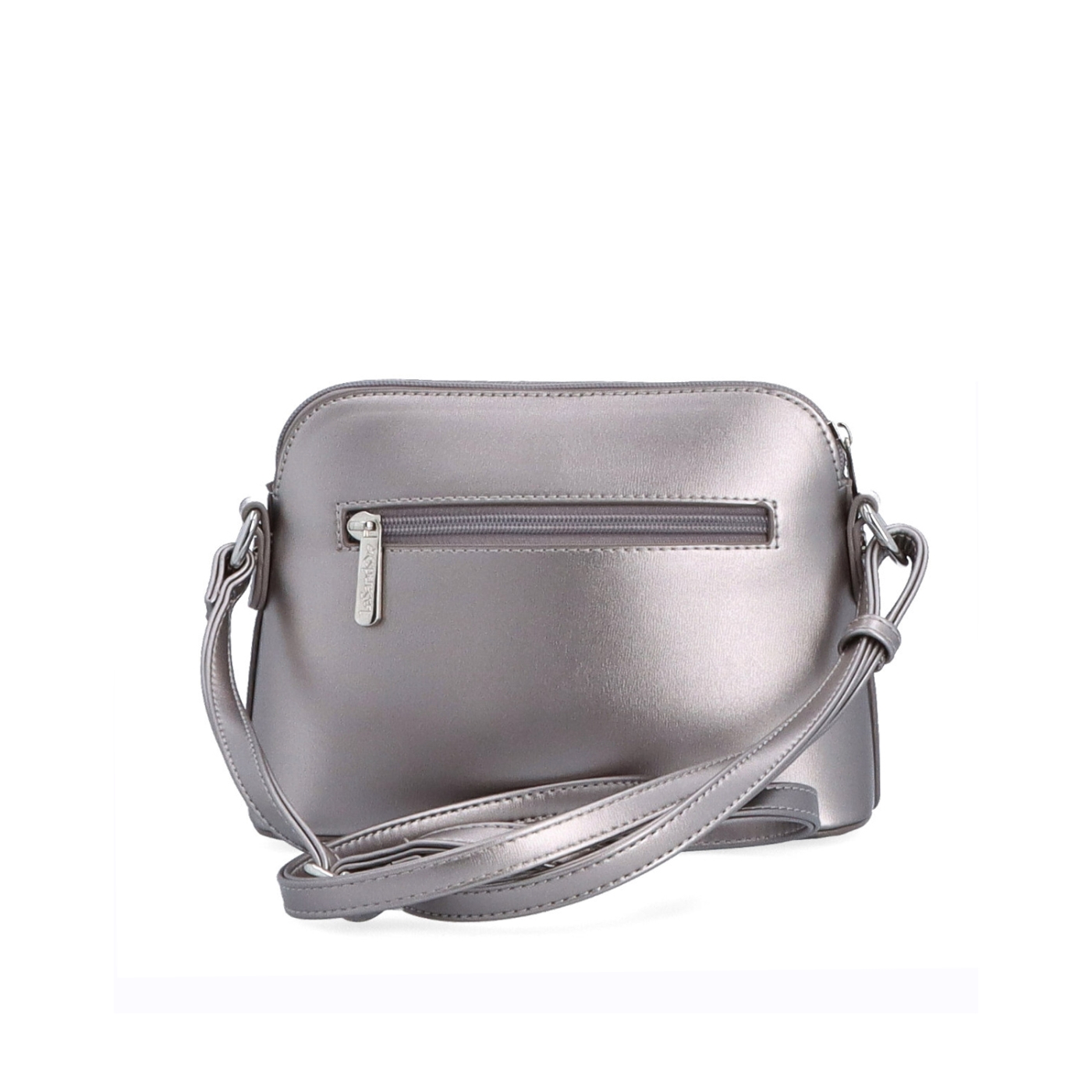 Minimalistická crossbody kabelka Le Sands materiál syntetická koža zapínanie na zips farba metalíza veľkosť malá 7710 STR Zozadu