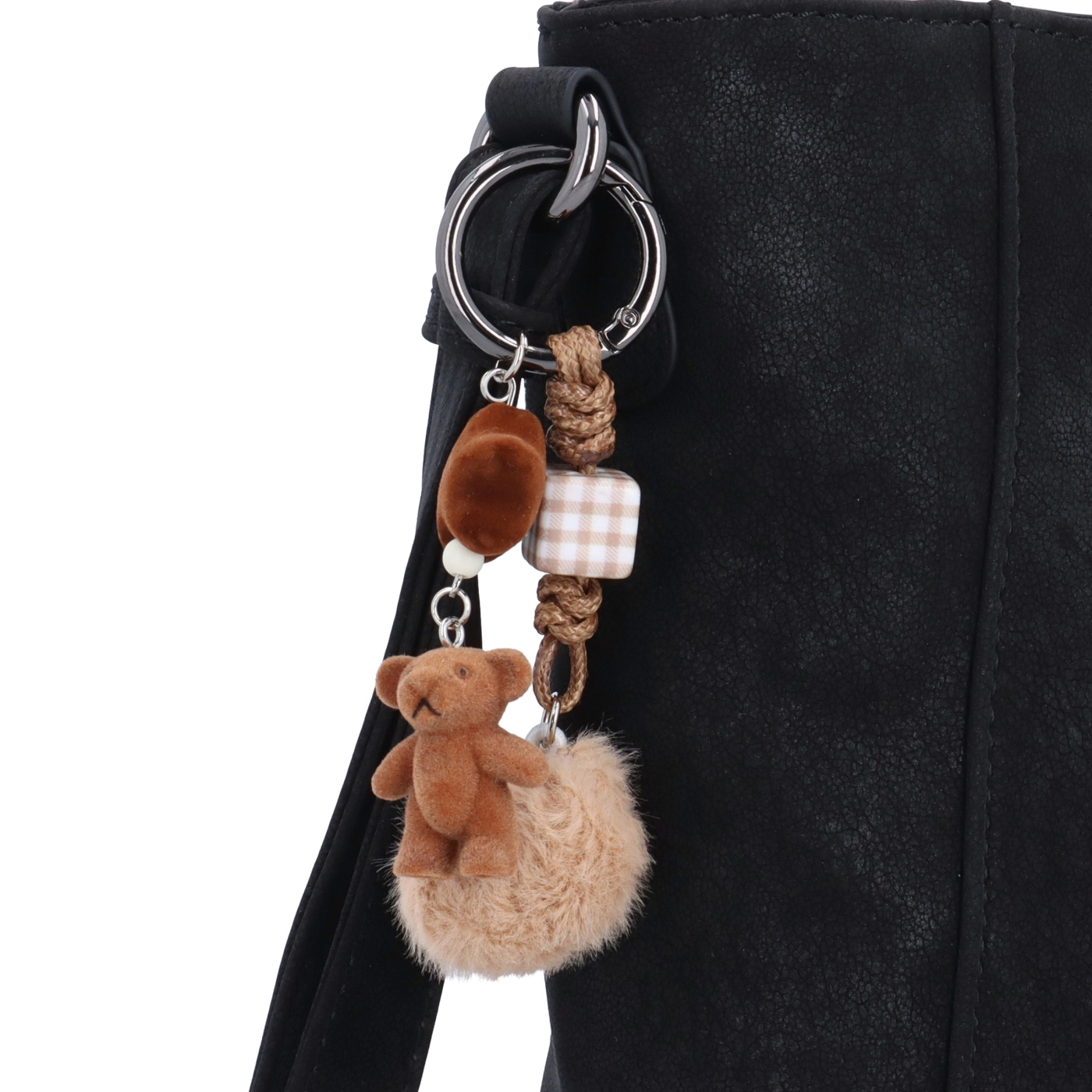 Praktická crossbody kabelka s odnímateľným príveskom Carmelo materiál syntetická koža zapínanie na zips farba čierna veľkosť malá 4662 C Detail