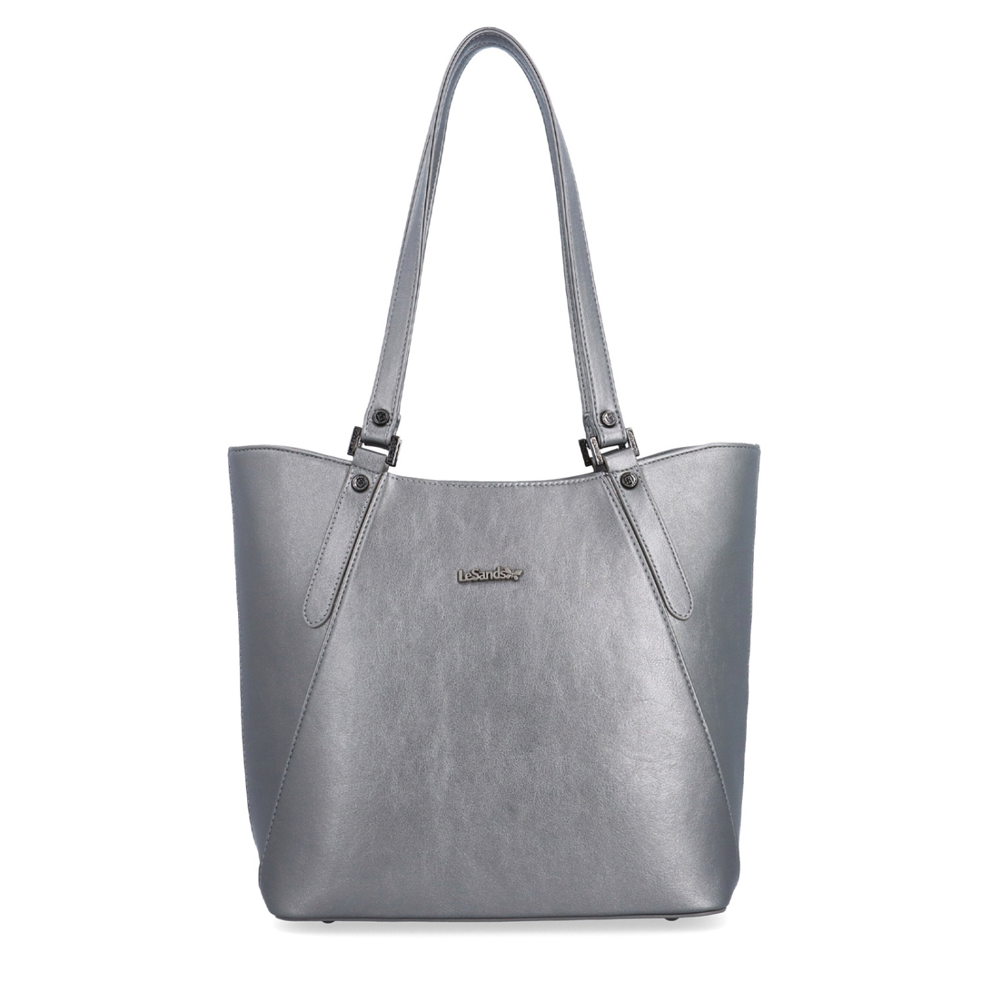 Priestranná shopper kabelka cez rameno Le Sands materiál syntetická koža zapínanie na zips farba metalíza veľkosť veľká 7703 TI Spredu